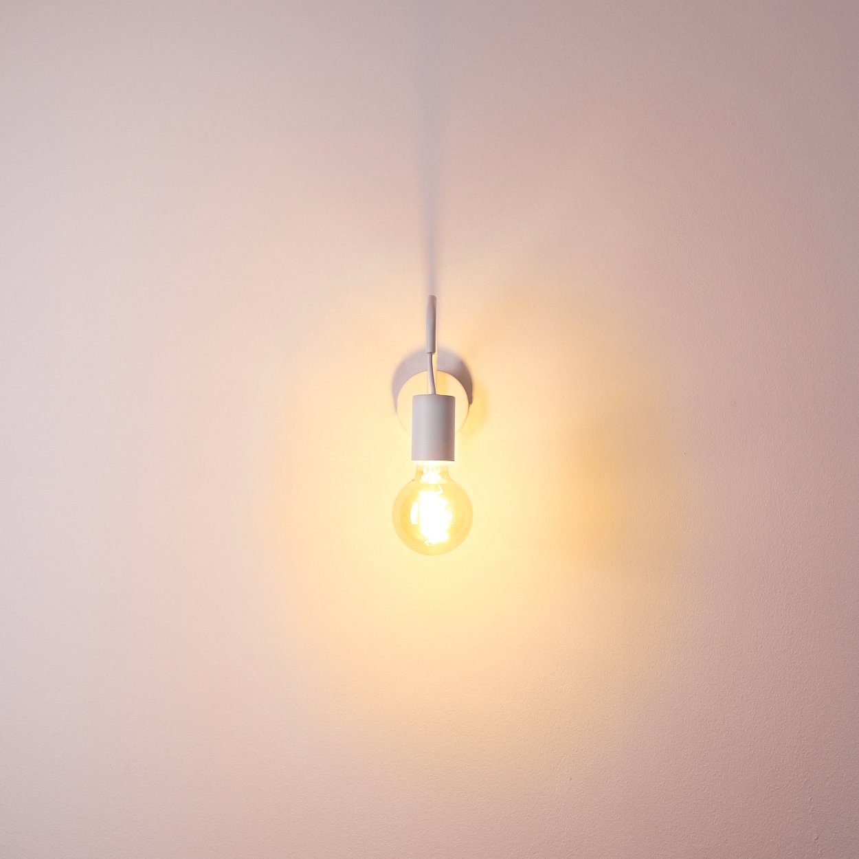 Wandleuchte ohne 1xE27, Wandlampe Metall im Design »Borghi« hofstein aus in Wandspot Leuchtmittel, Weiß, Retro/Vintage