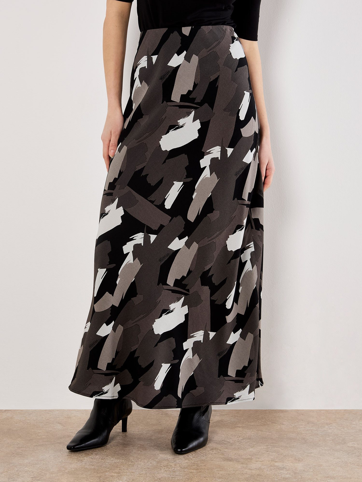 Apricot Maxirock Druckrock . mit Pinselstrichmuster