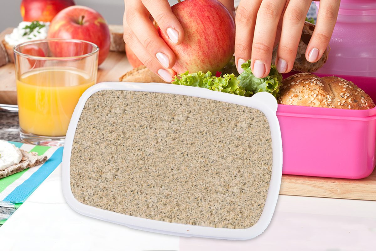 Brotdose Granit Erwachsene, Kunststoff, Snackbox, (2-tlg), Brotbox MuchoWow - - Stein für rosa - Mädchen, Kinder, Muster, Industriell Lunchbox Kunststoff