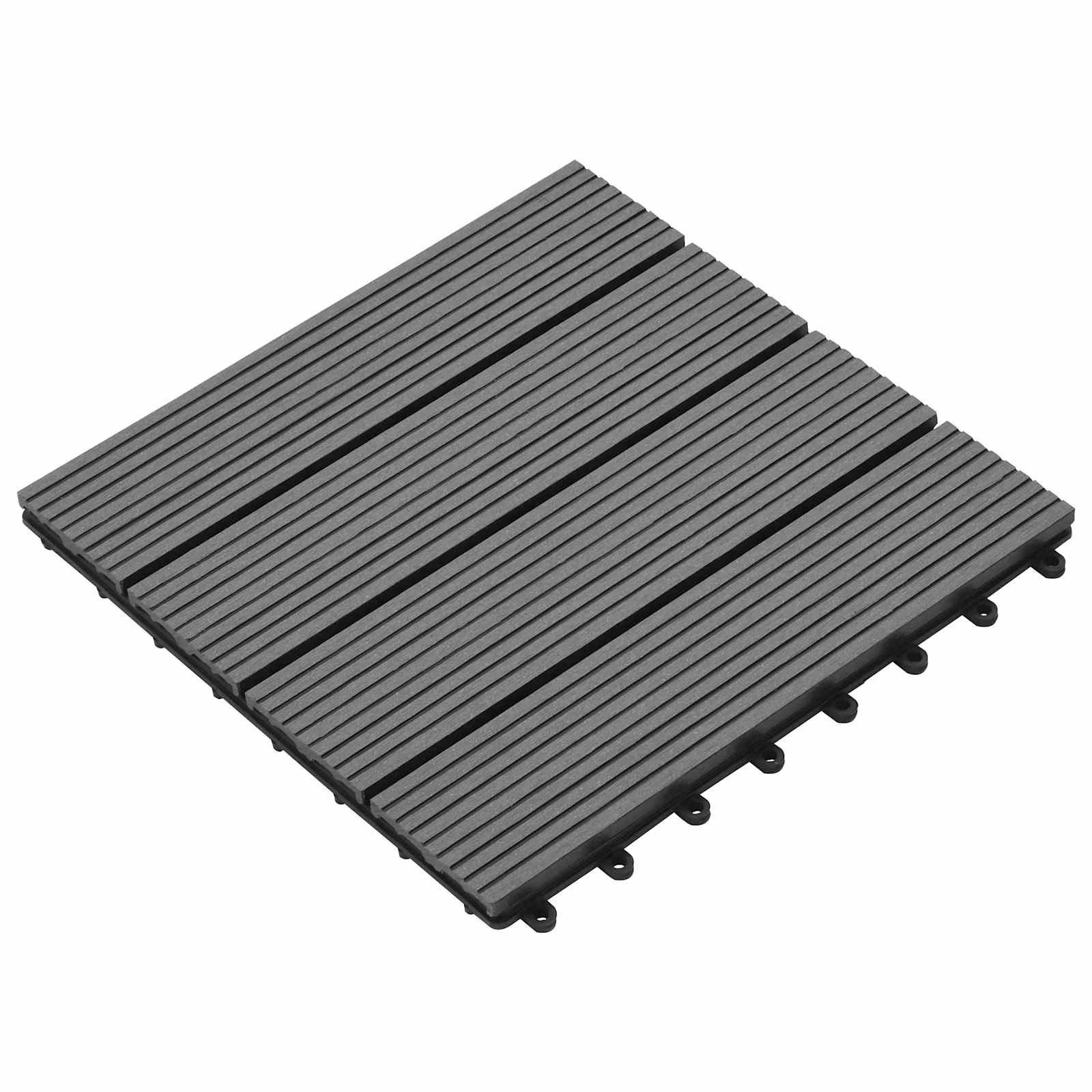 vidaXL Terrassendielen Terrassenfliese 11 stk. Grau 30 x 30 cm WPC, BxL: je 30x30 cm, (11-St)