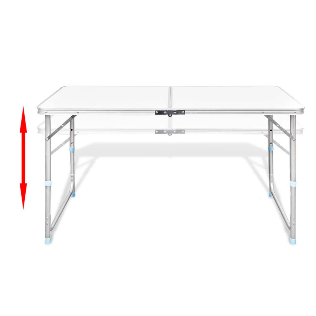 vidaXL Campingstuhl Campingtisch mit 4 Hockern Klappbar Höhenverstellbar 120x60 cm (1 St)