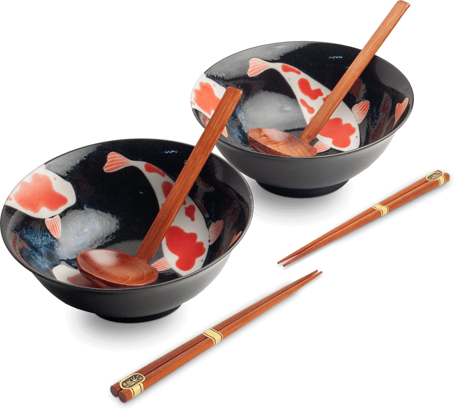 WestCraft Suppenschale Koi-Bowls ASIATICA, Ramen Bowl Schalen Porzellan Geschenkset 6-teilig, Porzellan, Hochwertig, asiatische Reis-, Nudel-, Tapas-, Udon-, Müsli-Schüssel