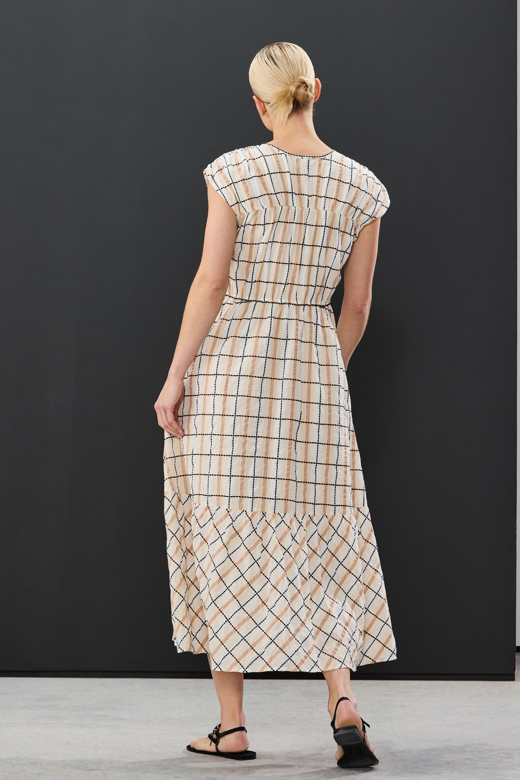 Next Midikleid Kurzärmeliges Midikleid mit Bindedetail günstig online kaufen