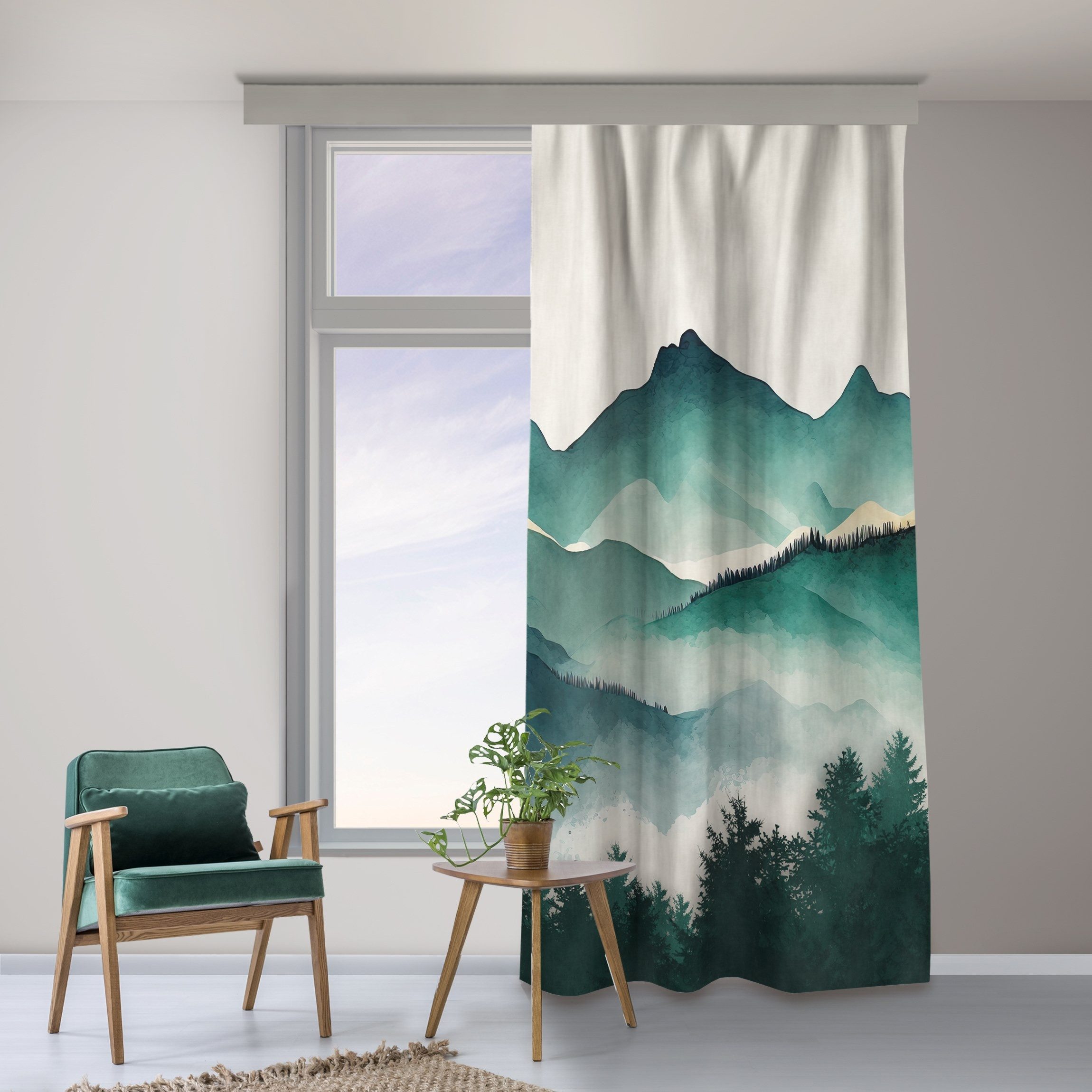 Bilderdepot24 Vorhang Gardine Natur Modern Aquarellierte günstig online kaufen