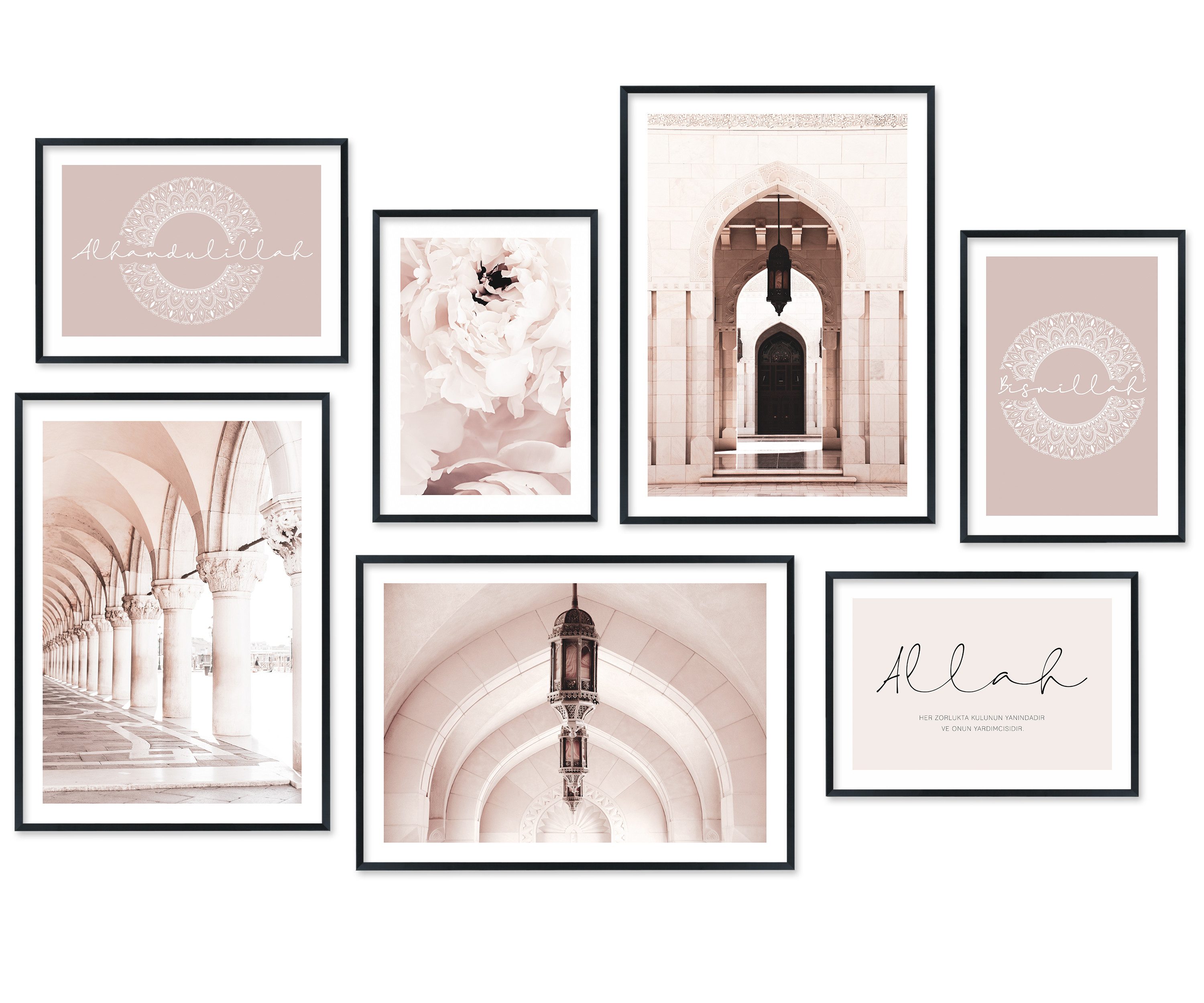 Hyggelig Home Poster Pink Rose, Premium Poster Set OHNE & MIT Rahmen - 7 Wa günstig online kaufen