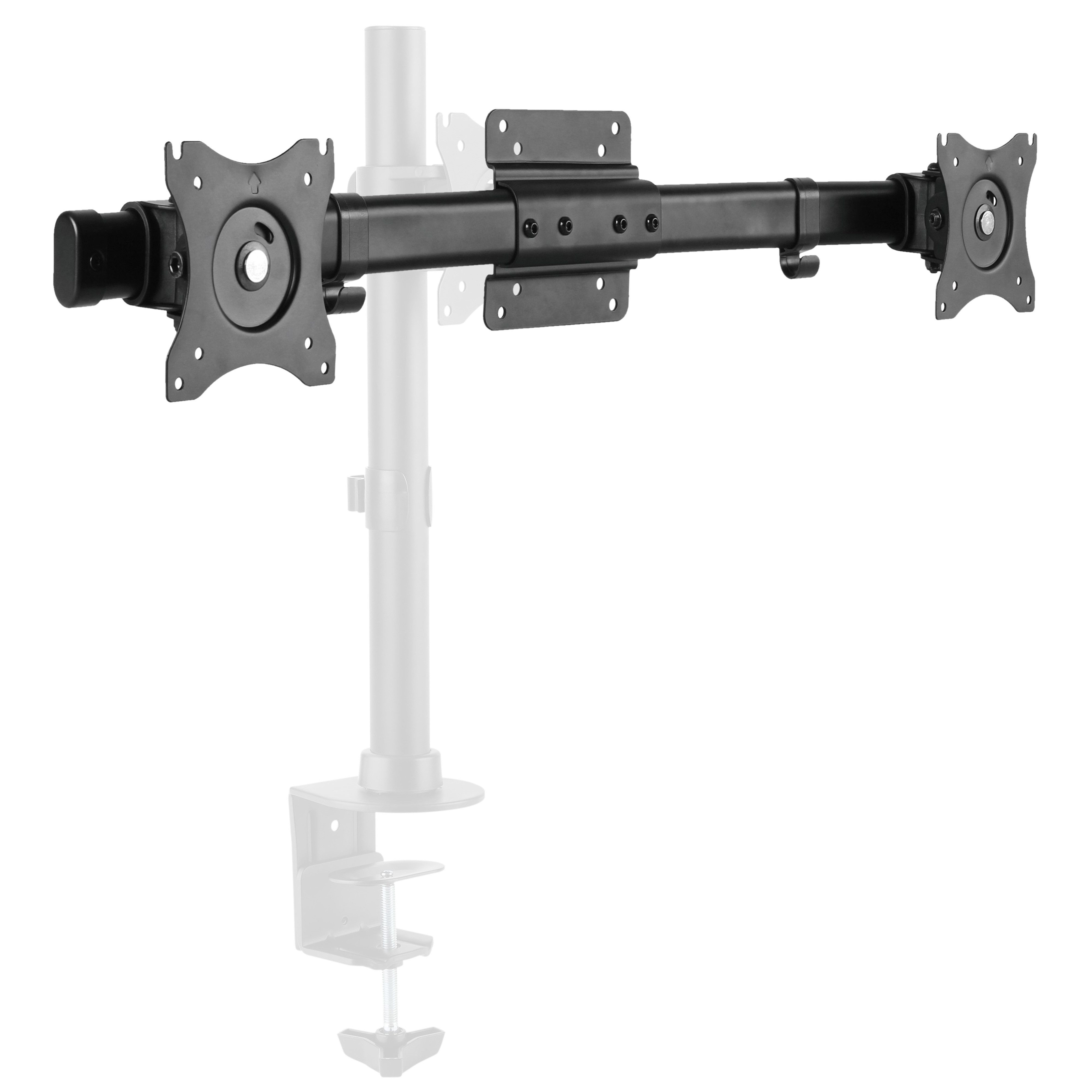 RICOO Monitor-Halterung VESA Adapter Erweiterung auf zwei Monitore CZ0012, (bis 27 Zoll, VESA 75x75 bis 100x100, 1-tlg., Bildschirmdiagonale von bis 33 - 69 cm (13"-27), neigbar +/-45°, schwenkbar +/-180°, belastbar bis 10kg)