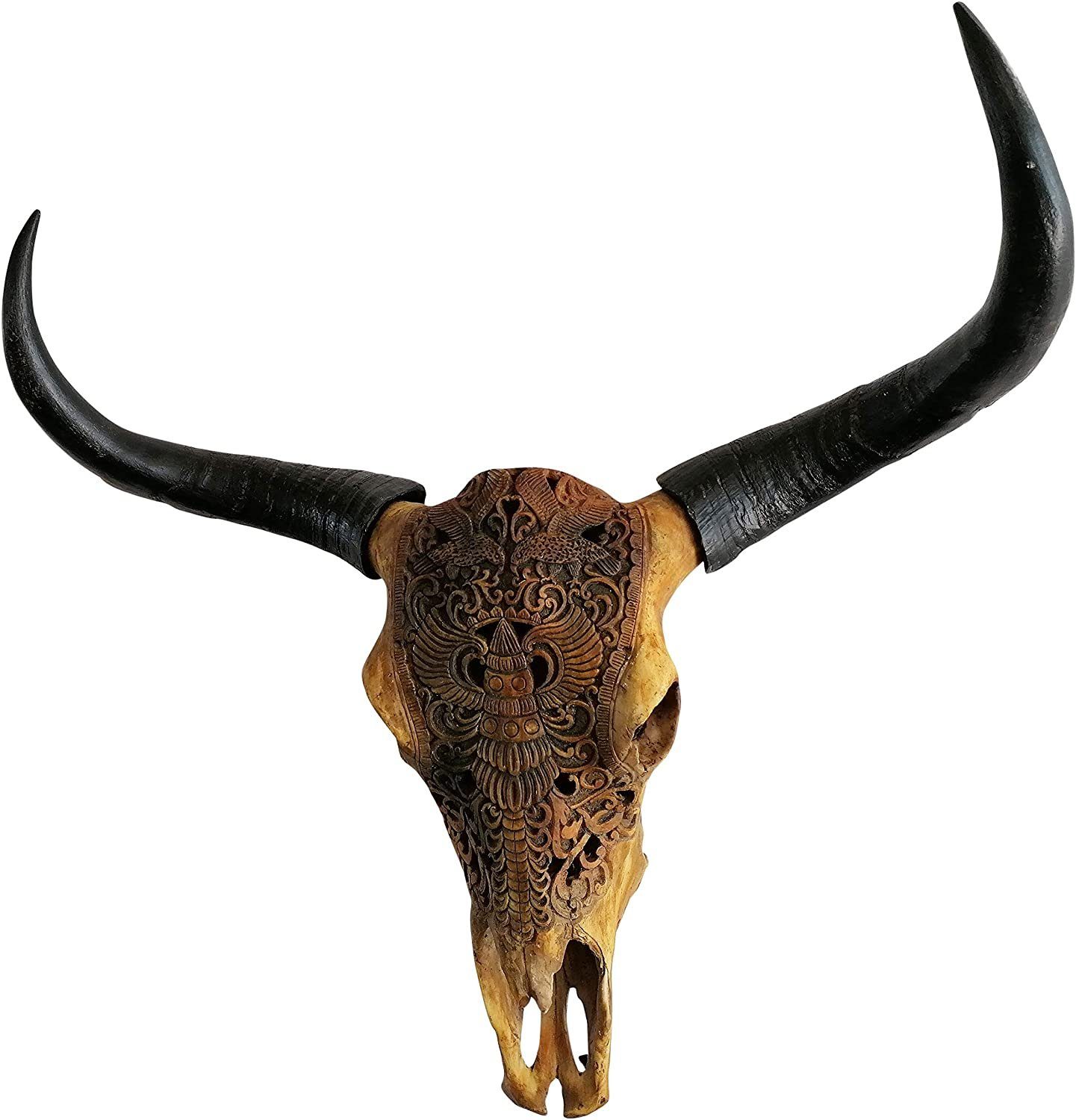MichaelNoll Wanddekoobjekt Stierkopf Bullenschädel Polyresin Riesig - Wanddeko - Deko - XXL 72 cm