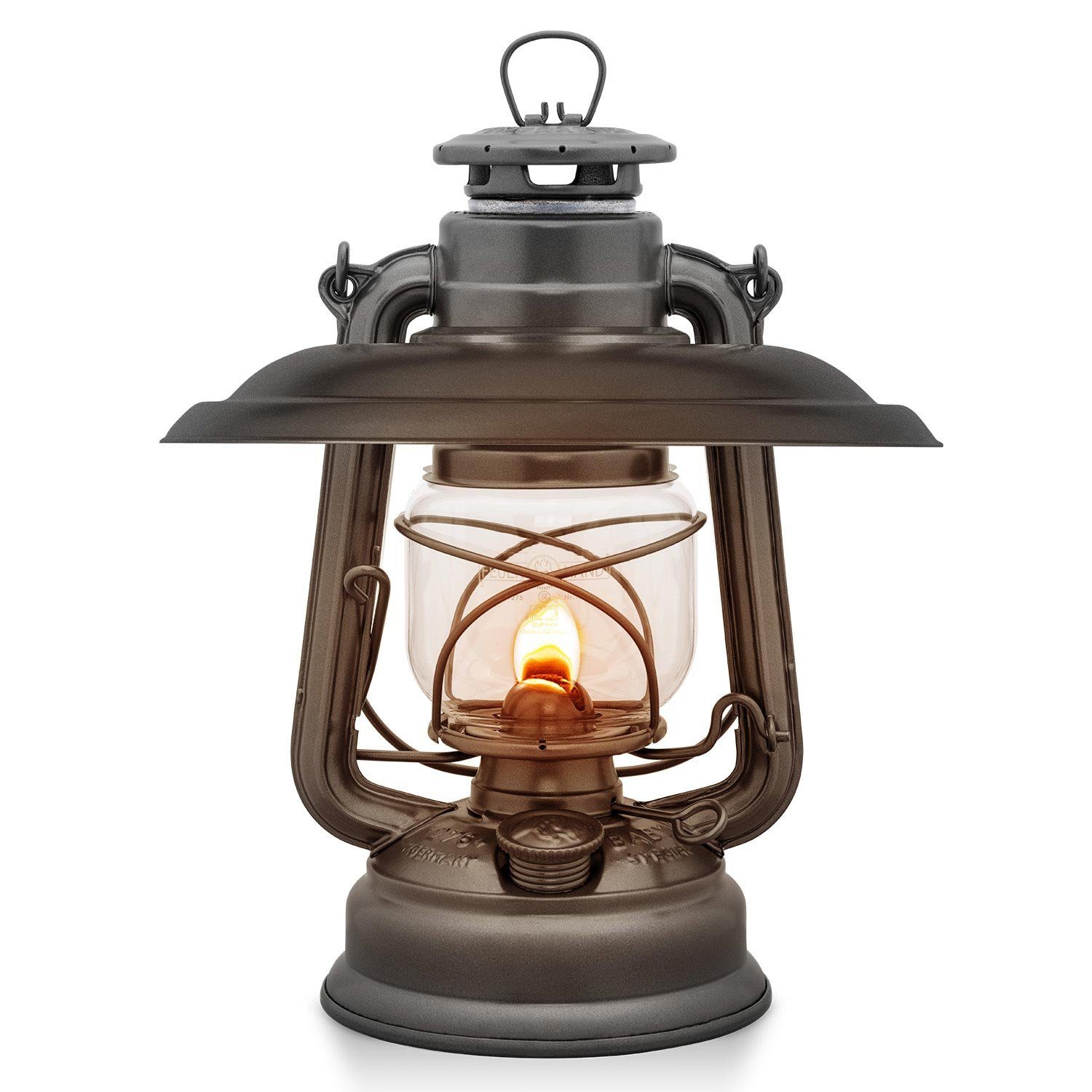 Feuerhand Outdoorkerze Sturmlaterne 276 inkl. Reflektorschirm (Spar-Set, 2-tlg., 1 x Lampe + 1 x Schirm), Farbe: Spakling Iron, pulverlackiert