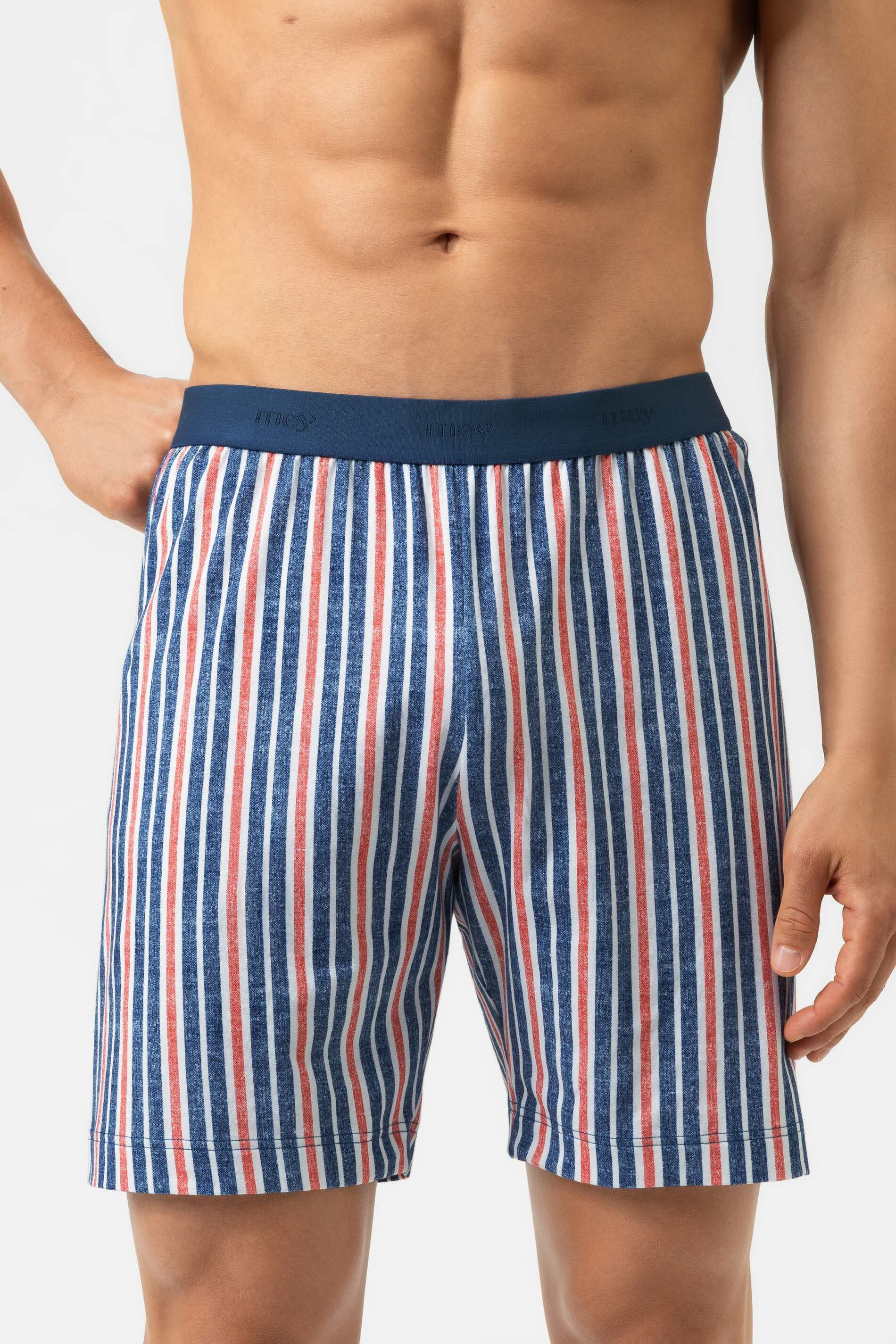 Mey Schlafhose Mey male Hose kurz Serie Towel Stripe Gestreift (1-tlg) Kurze Pyjamahose, Gestreift, weiche Jersey-Qualität