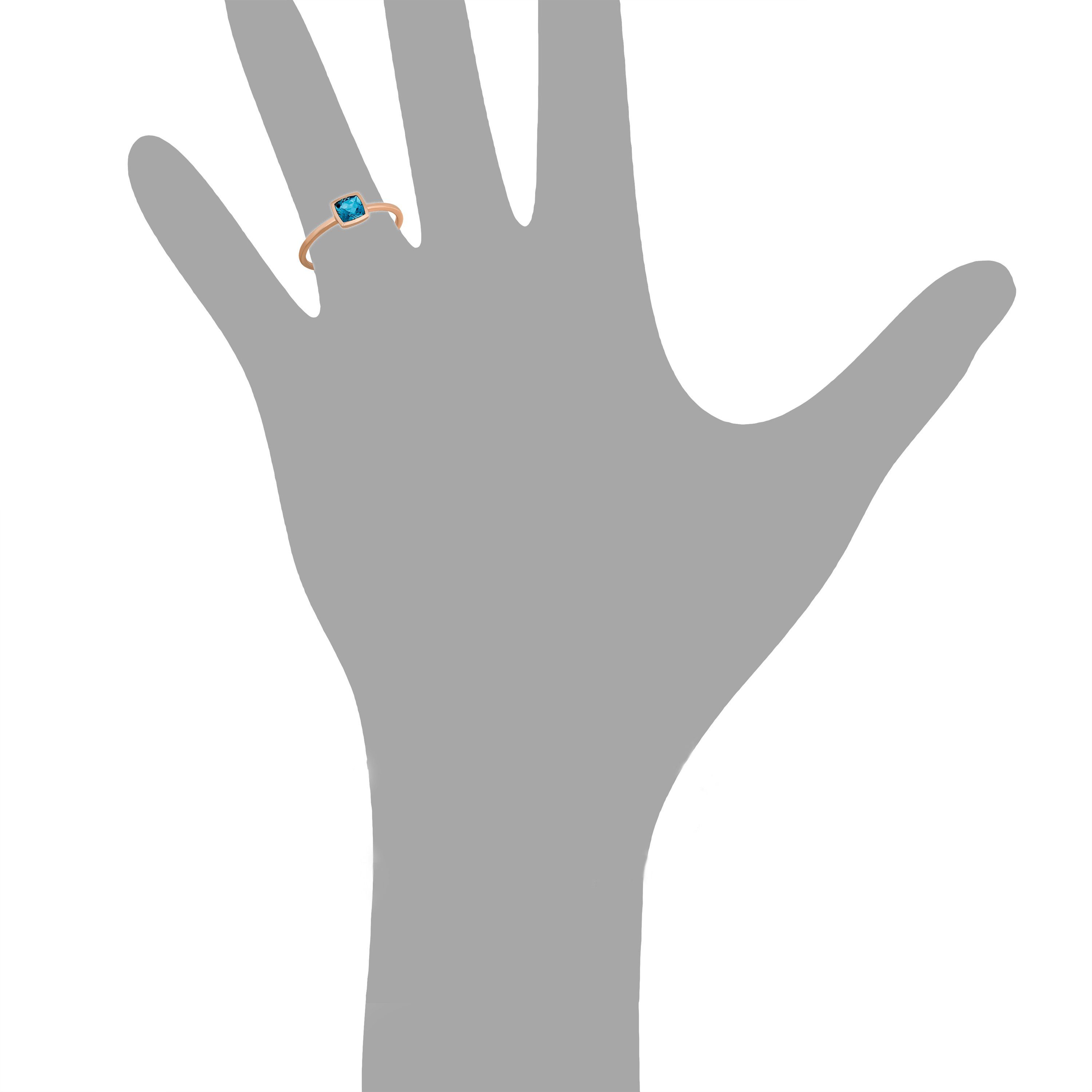 Orolino Fingerring 585 Gold Roségold mit Blautopas (beh)