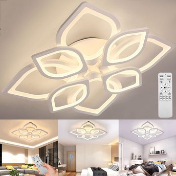 oyajia Deckenleuchte 80/120W LED Deckenlampe Blume Lampe aus Metall und Acryl, Dimmbar mit Fernbedienung, für Wohnzimmer, Schlafzimmer, Küche, Hotel