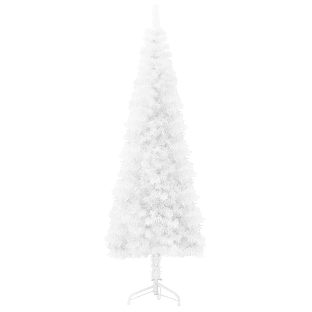 furnicato Künstlicher Weihnachtsbaum Künstlicher Ständer cm 240 Schlank Weiß mit Halb-Weihnachtsbaum