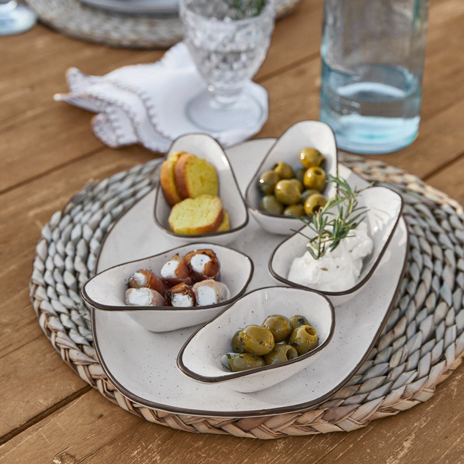 Mirabeau Geschirr-Set Servierschälchen 6er Set Biarré weiß, Steinzeug