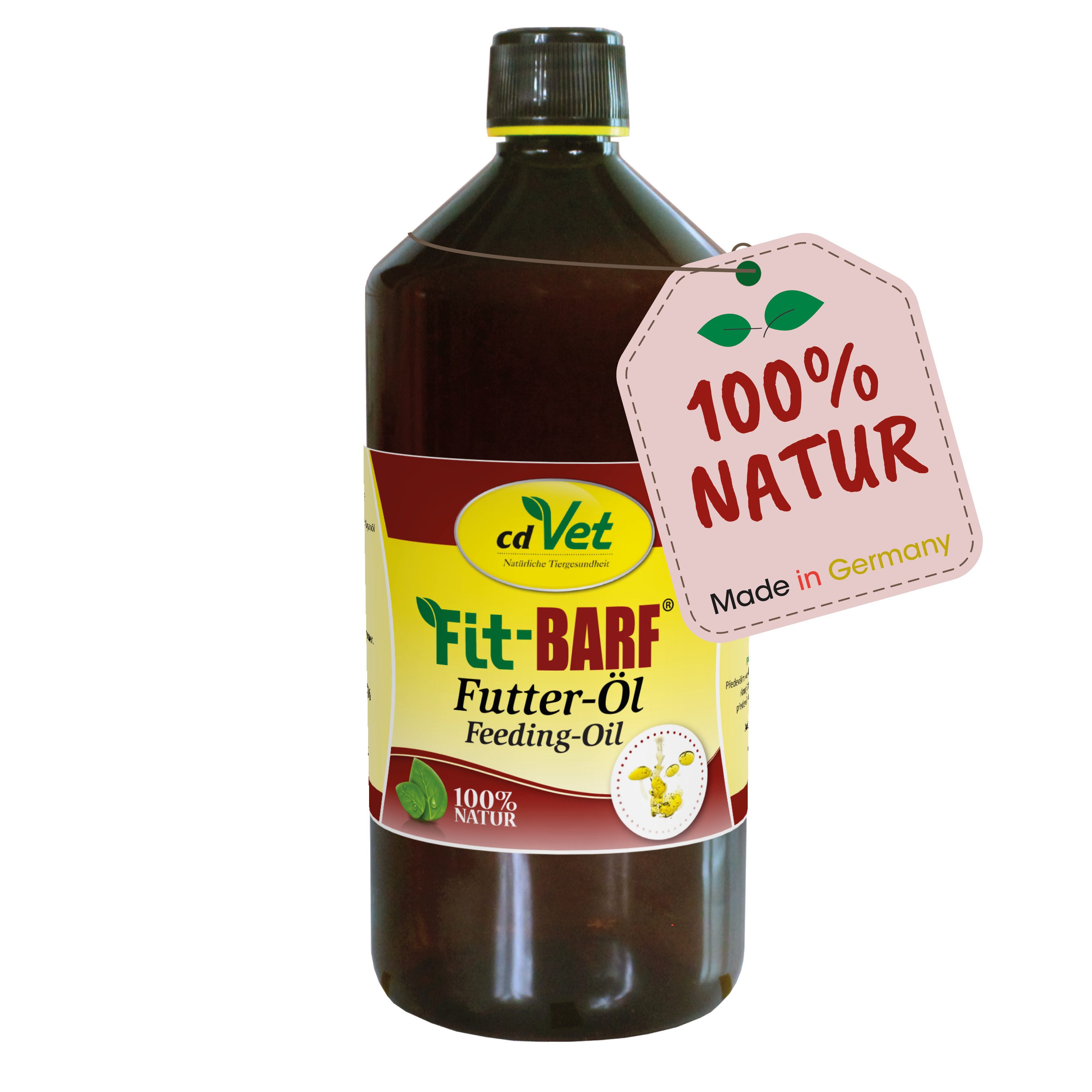 cdVet Fit-BARF Futteröl, Ergänzungsfutter für: Katzen, Hunde, mit nativem kaltgepressten Leinöl mit hohen Anteil Omega-3-Fettsäuren