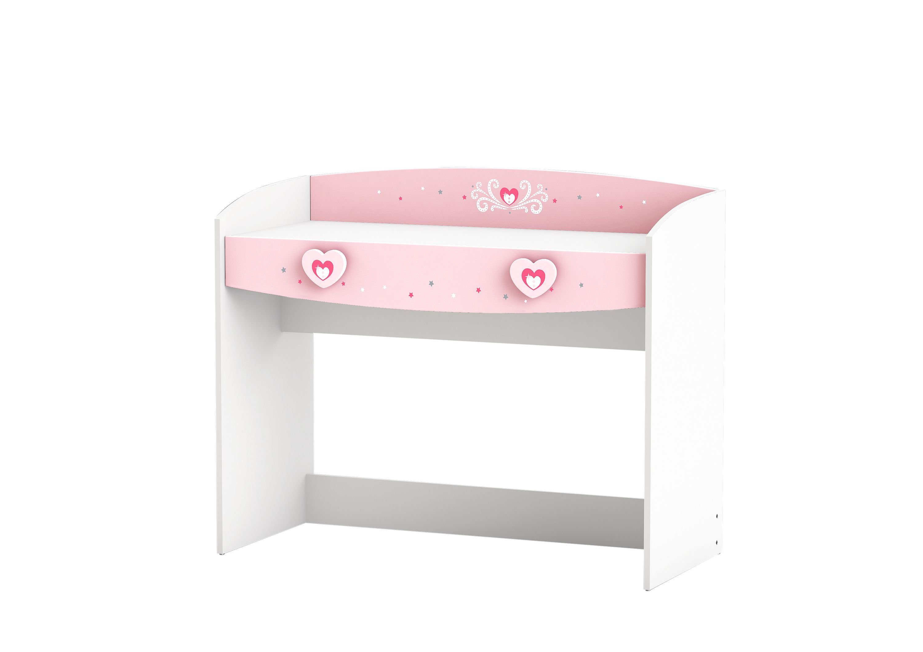 Kindermöbel 24 Kinderschreibtisch Schreibtisch Mädchen weiß rosa Lotte 