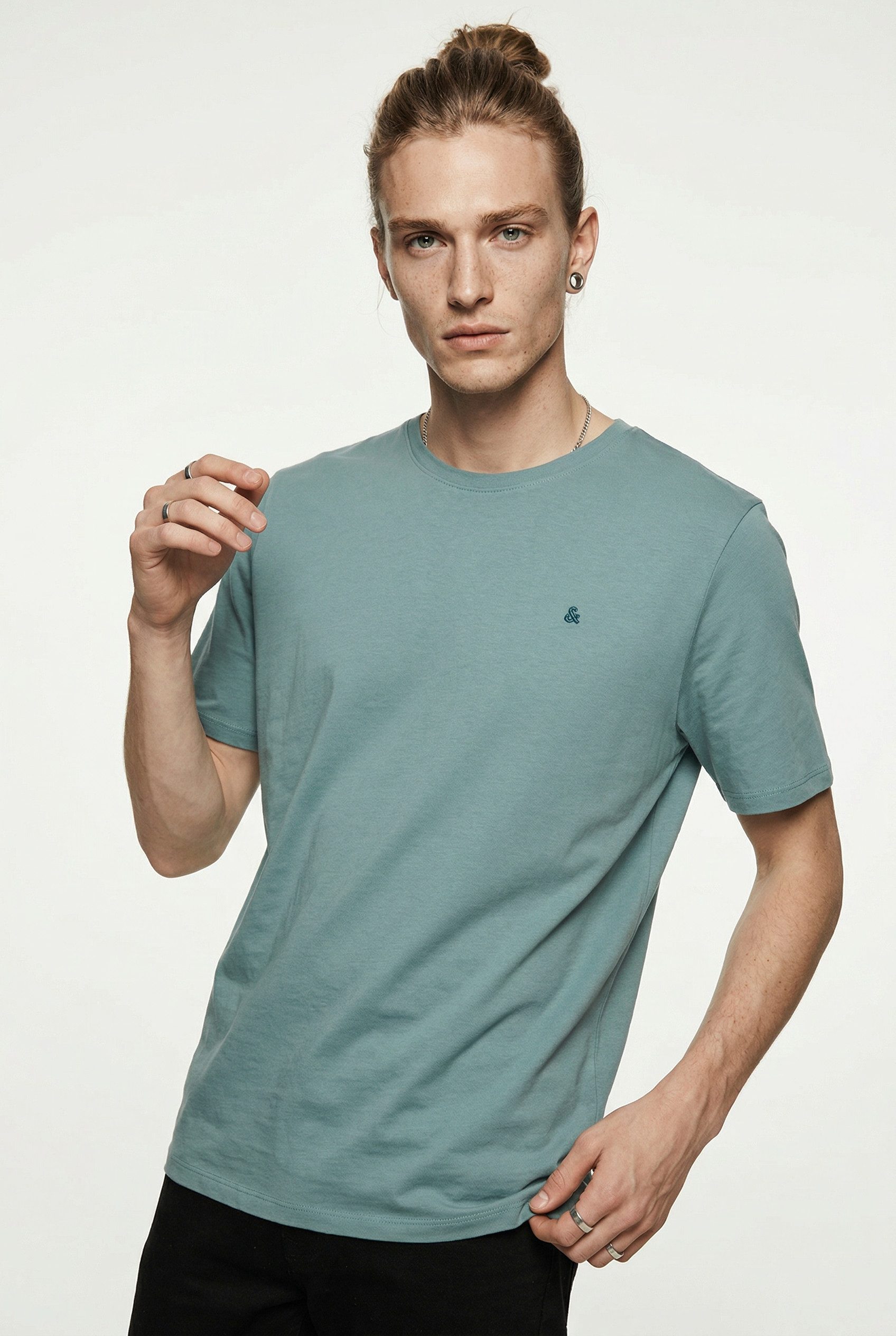 Jack & Jones Rundhalsshirt JJEPAULOS TEE SS CREW NECK NOOS Baumwollmischung, regular fit
