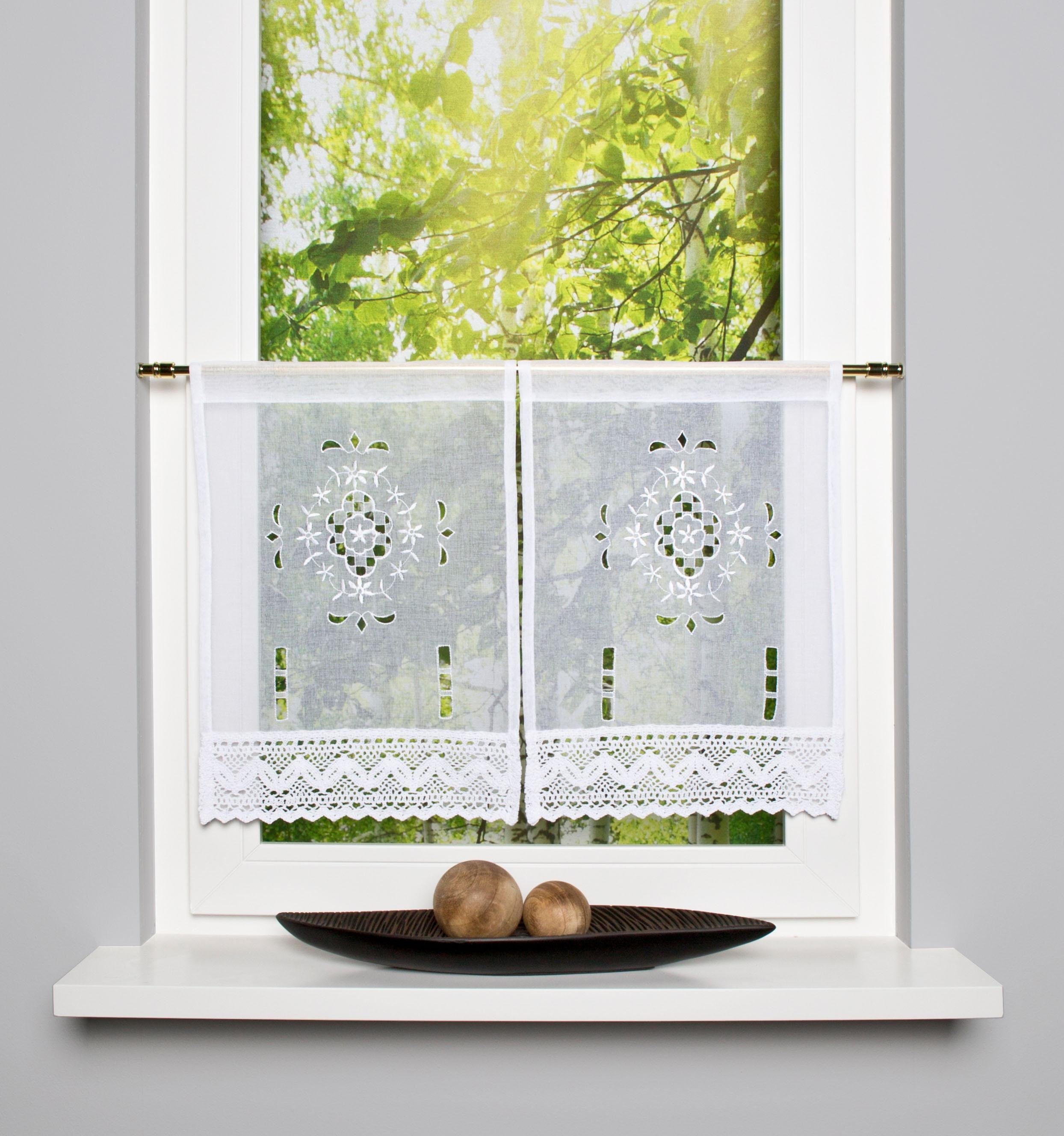 HOME WOHNIDEEN Scheibengardine ALEGRA, Stangendurchzug (2 günstig online kaufen