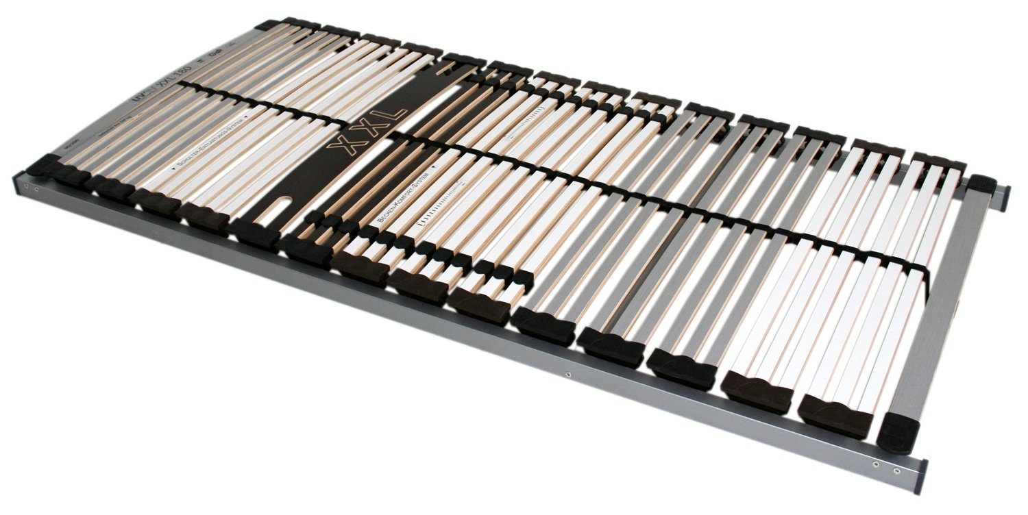 Lattenrost MEDIC XXL, 90 x 200 cm, Ganzholzrahmen, MONDO, Kopfteil nicht verstellbar, Fußteil nicht verstellbar, 42 verstärkte Federholzleisten, Schulter- und Becken-Komfort-System