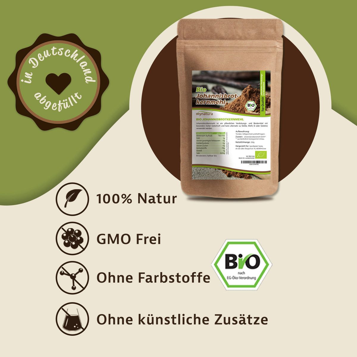 Mynatura Mehl Mynatura Bio Johannisbrotkernmehl E410 – Bild 2 von 5