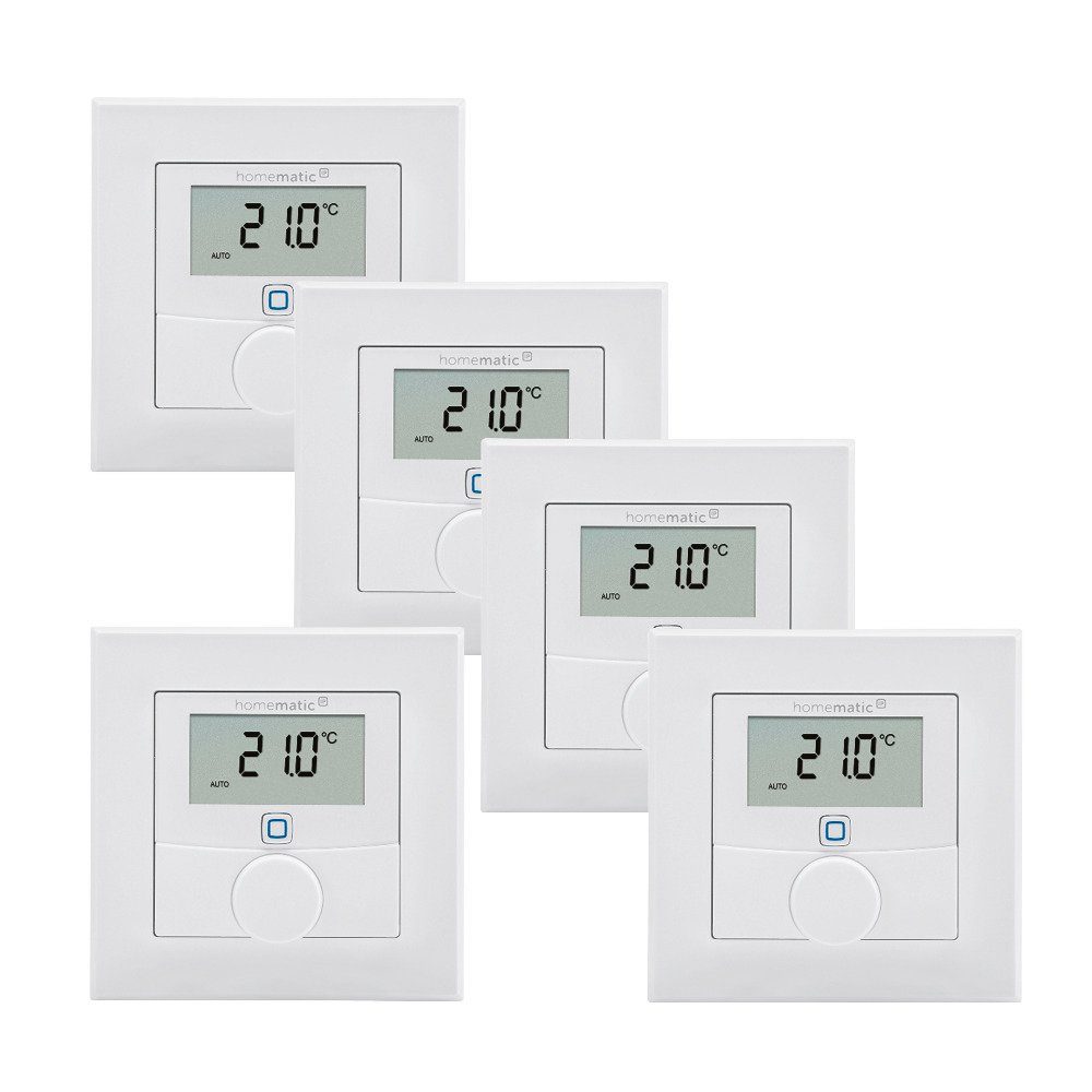 HomeMatic Wandthermostat m. Luftfeuchtigkeitssensor 5er Set Smart-Home-Steuerelement