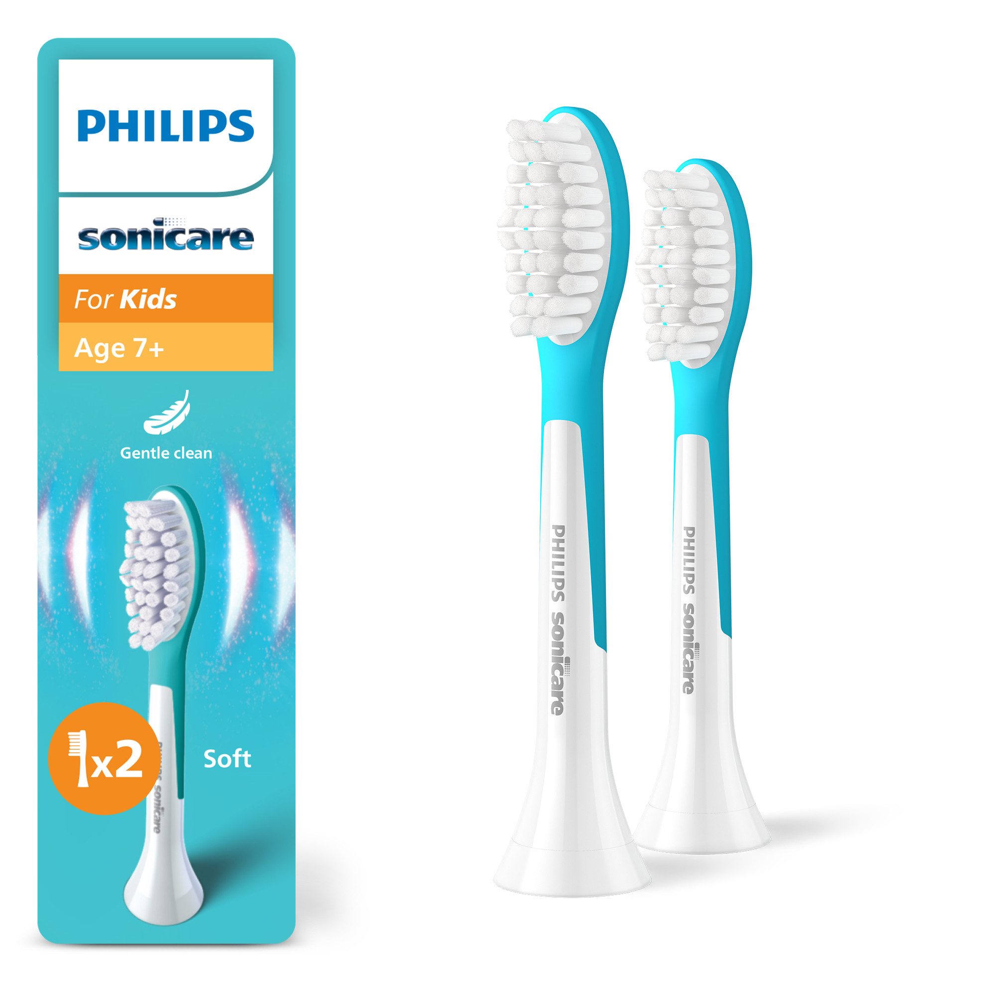 Philips Sonicare Aufsteckbürsten For Kids, für Milchzähne geeignet, ab 7 Jahren, für jedes Sonicare Handstück