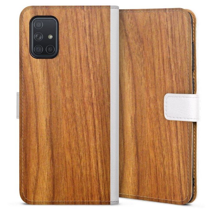 DeinDesign Handyhülle Holzoptik Lärche Holz Lärche Samsung Galaxy A71 Hülle Handy Flip Case Wallet Cover