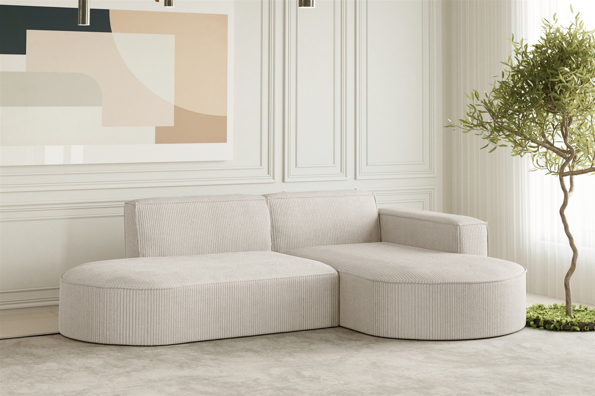 Fun Möbel Ecksofa Designersofa PALMA XS in Stoff Scala oder Noel, Auch mit Sessel erhältlich, Rundumbezug