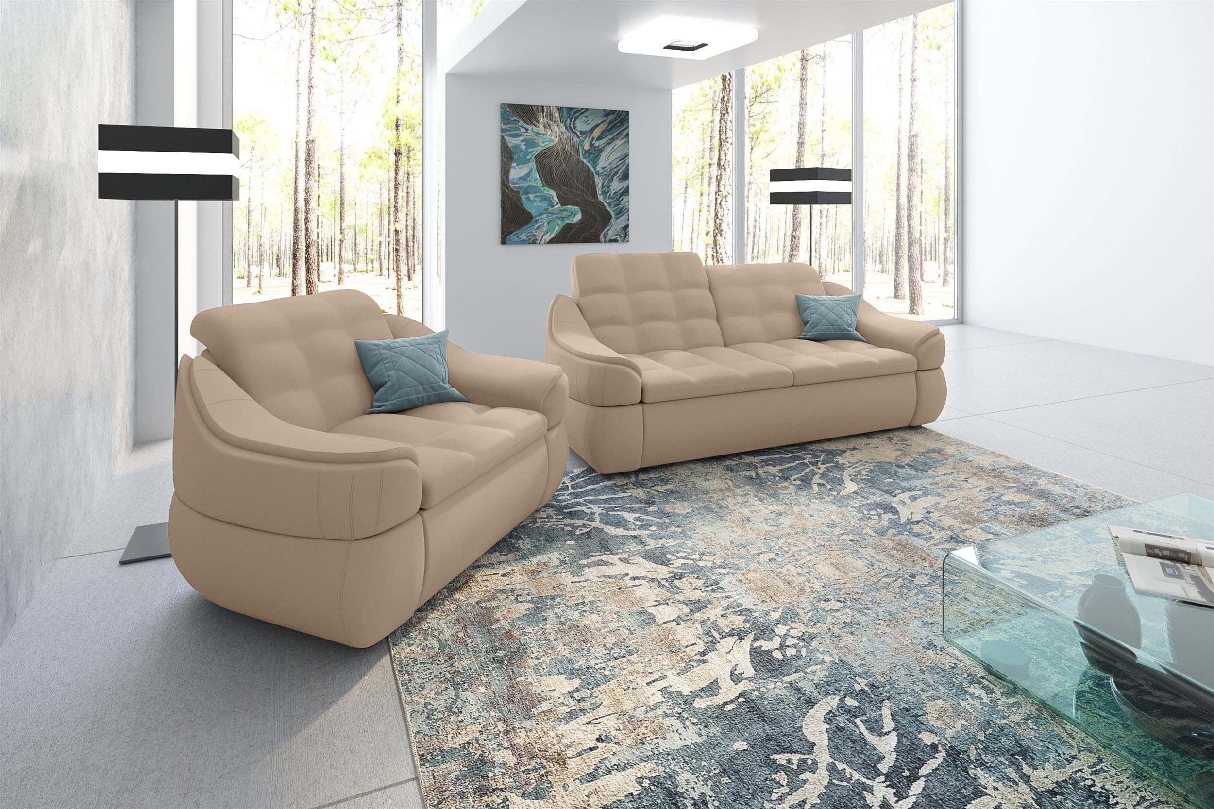 (Set Polstergarnitur made aus Sofa in Modern bestehend (2-tlg), Stylefy Europa und Design, Alisa, 2-Sitzer Sessel,
