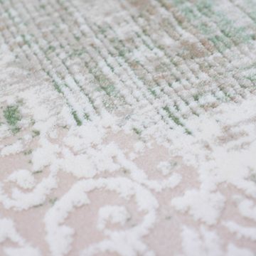 Wollteppich Orientalischer Wollteppich - verwaschener Effekt - grün, Carpetia, rechteckig, Höhe: 10 mm, Maschinengewebt