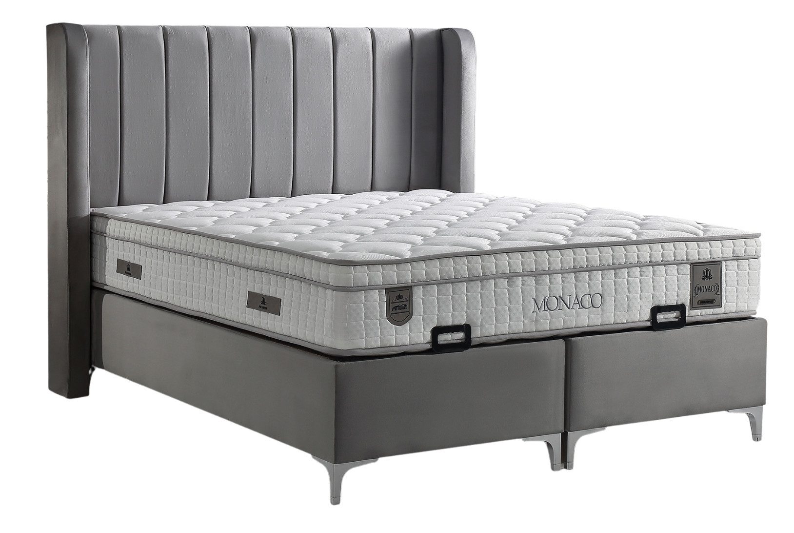 Villa Möbel Boxspringbett Monaco (Bett), XXL-Bettkasten mit Gasdruckfedern  mühelos & geräumig