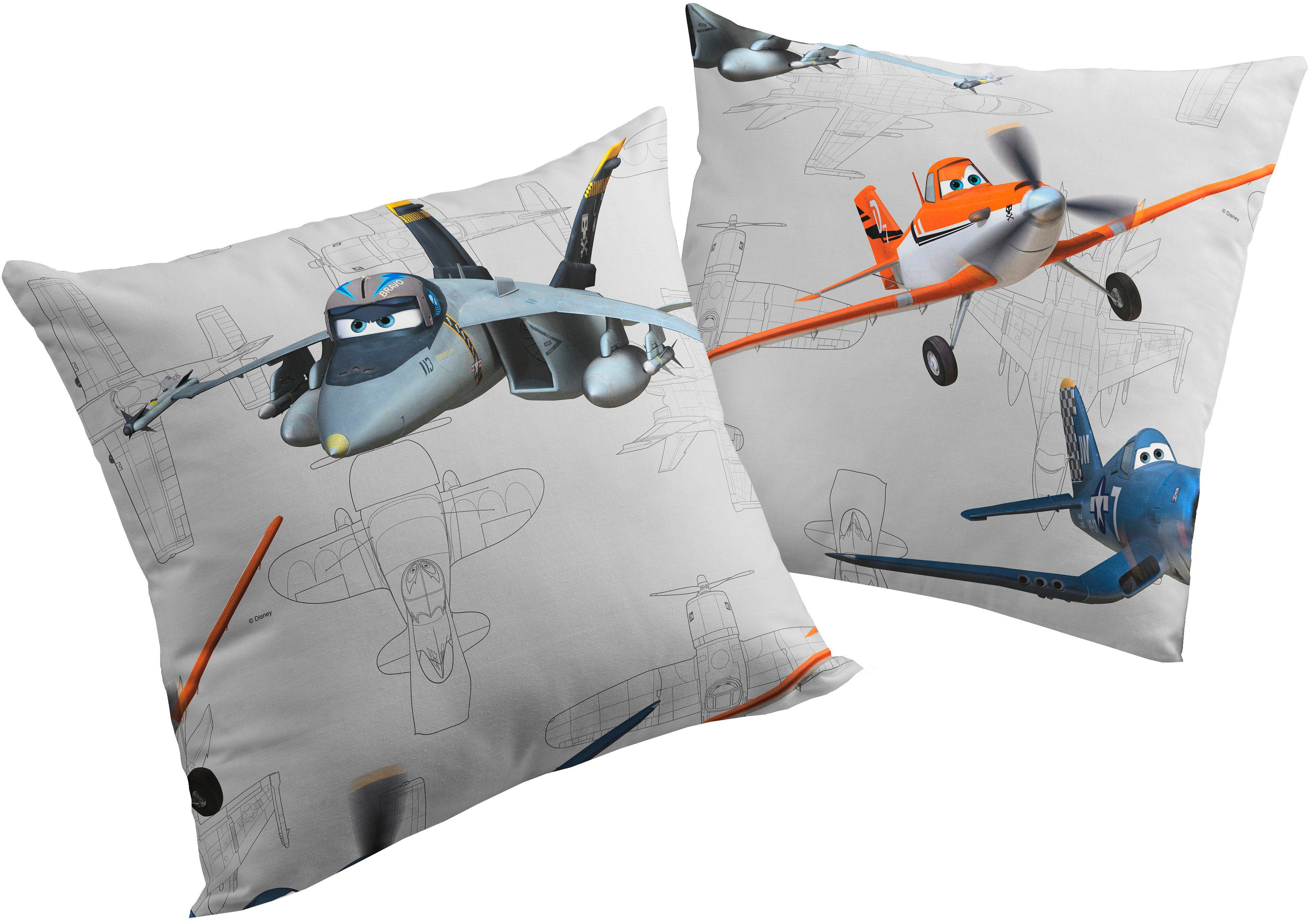 Wirth Dekokissen Planes Echo, Disney, Kissenhülle ohne Füllung, 2 Stück