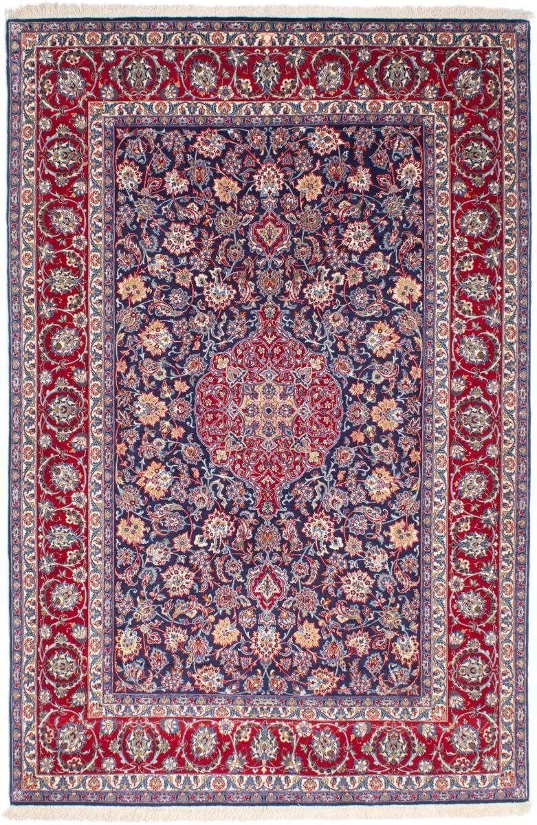 Orientteppich Isfahan Seidenkette 172x237 Handgeknüpfter Orientteppich, Nain Trading, rechteckig, Höhe: 6 mm