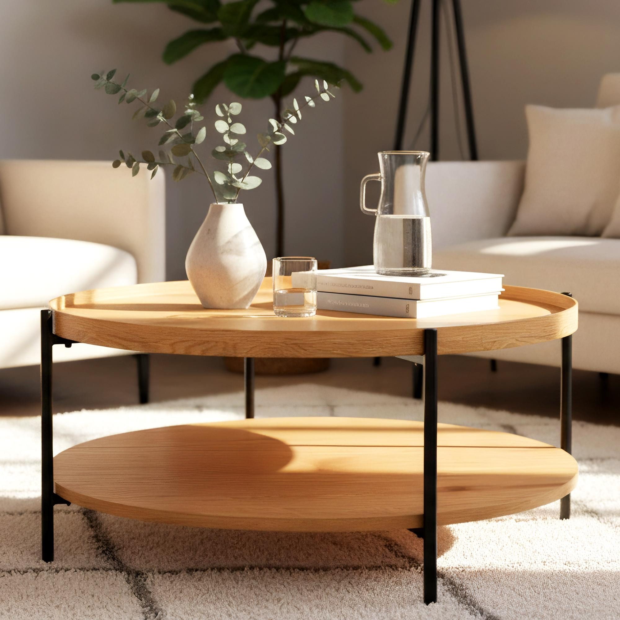 CLP Couchtisch Corbitan, Holztisch, pulverbeschichtetes Metall günstig online kaufen