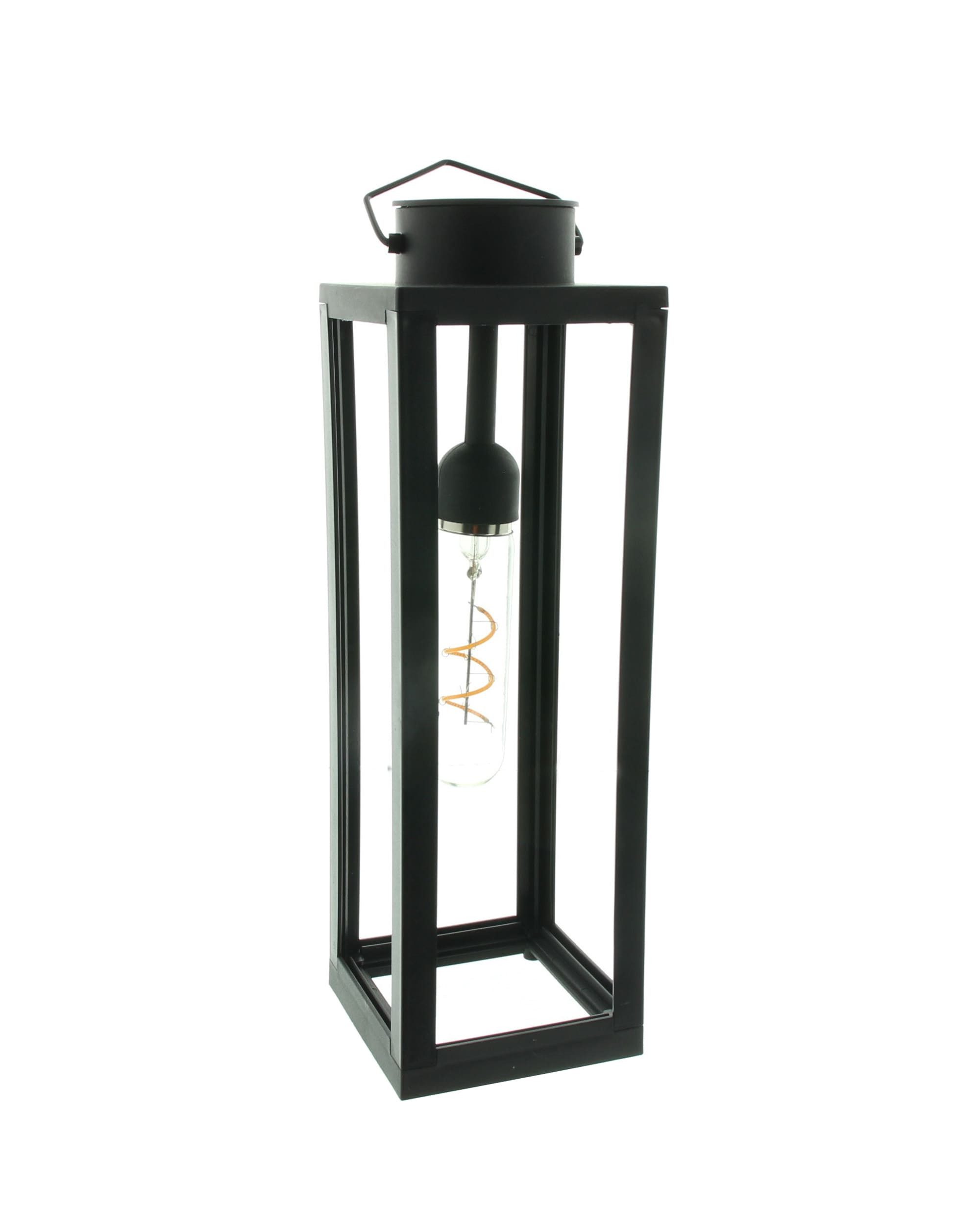 Dekoleidenschaft LED Laterne LED Laterne "Industrial" Solar Gartenlaterne, Kunststoff, schwarz, Outdoor Solarlampe, Gartenlampe, Hängelampe wetterfest für Draußen