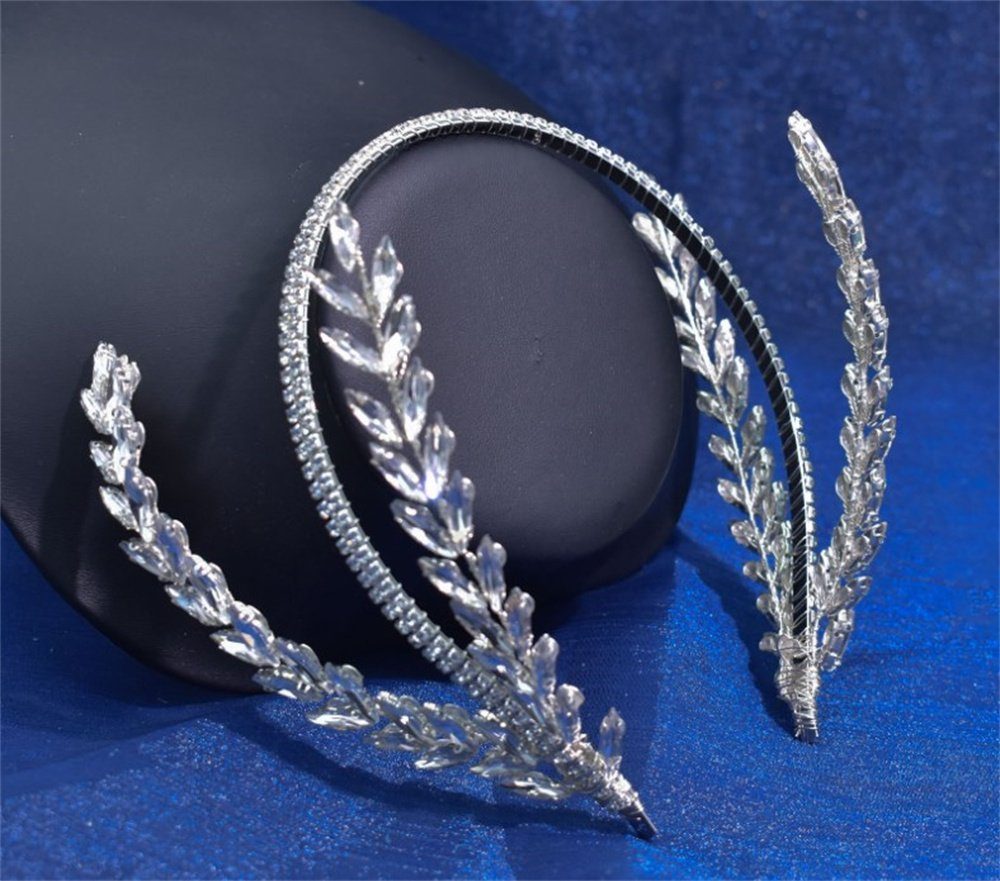 Diamant-Haarschmuck,Hochzeits-Haarschmuck GLAMO Diadem Braut-Haarbänder, Silber