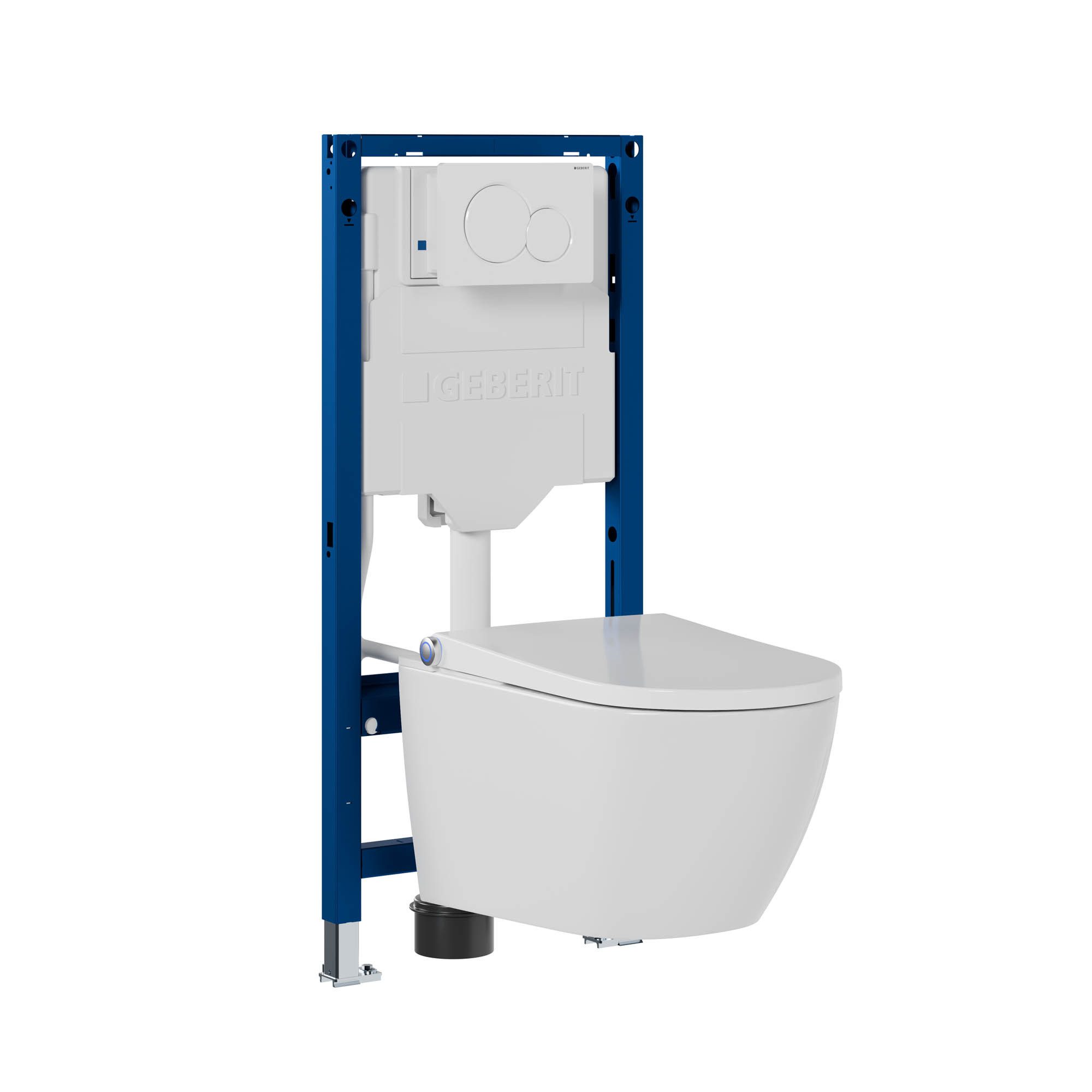 Bernstein WC-Komplettset Dusch-WC PRO+ 1102, Wandmontage, (Vorwand-Set 4-St. WC, Vorwandelement, Betätigungsplatte, Wasseranschluss-Set), Mit Geberit Duofix Vorwandelement