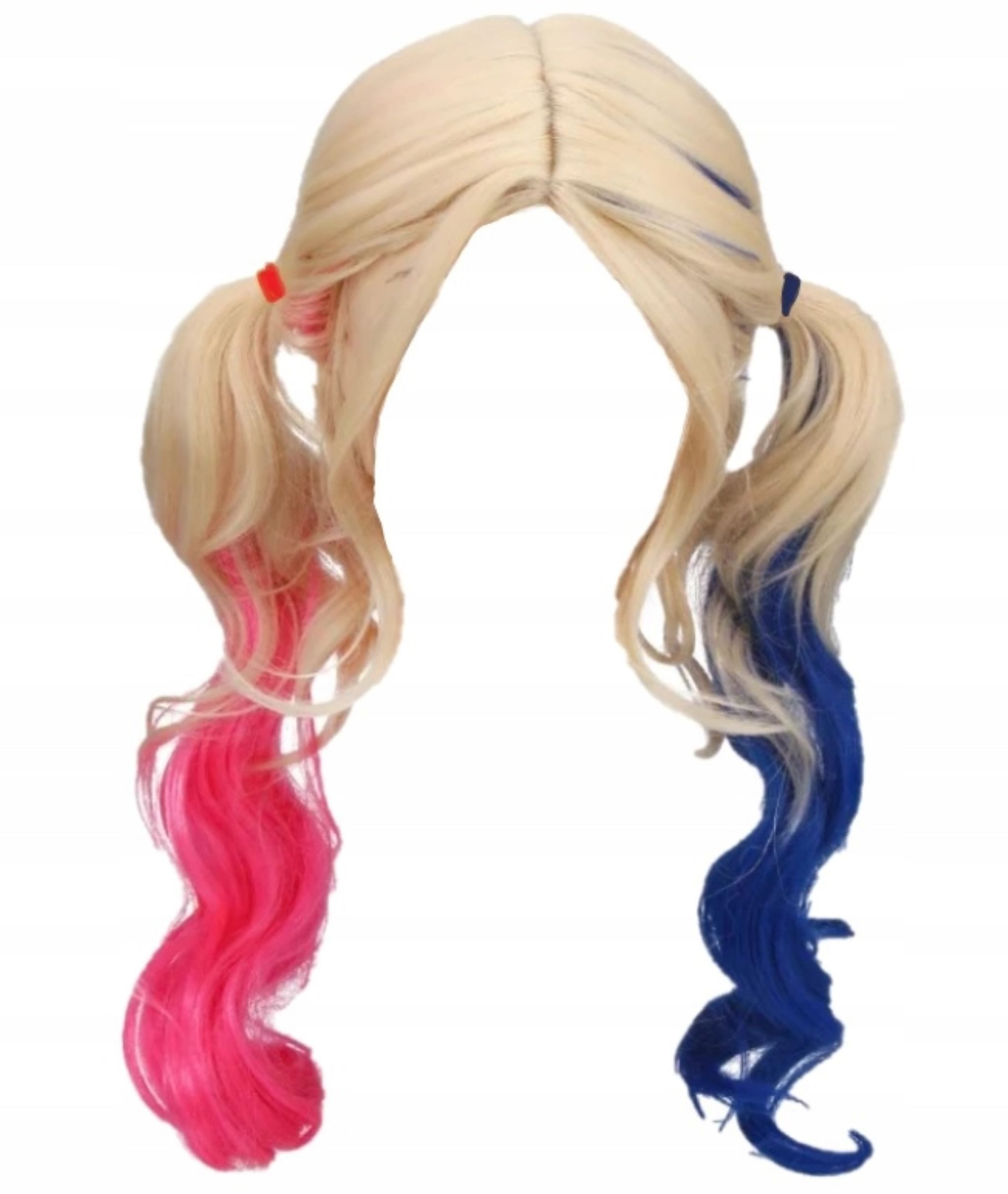 Hopki Kostüm-Perücke Harley Quinn Perücke - Blond mit rosa und blauen Zöpfen für Kinder