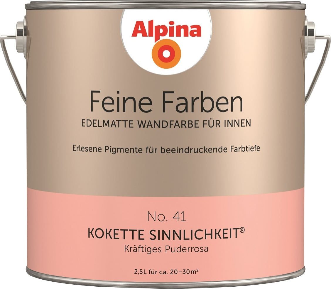 Alpina Wandfarbe Alpina Feine Farben Wandfarbe No. 41 Kokette