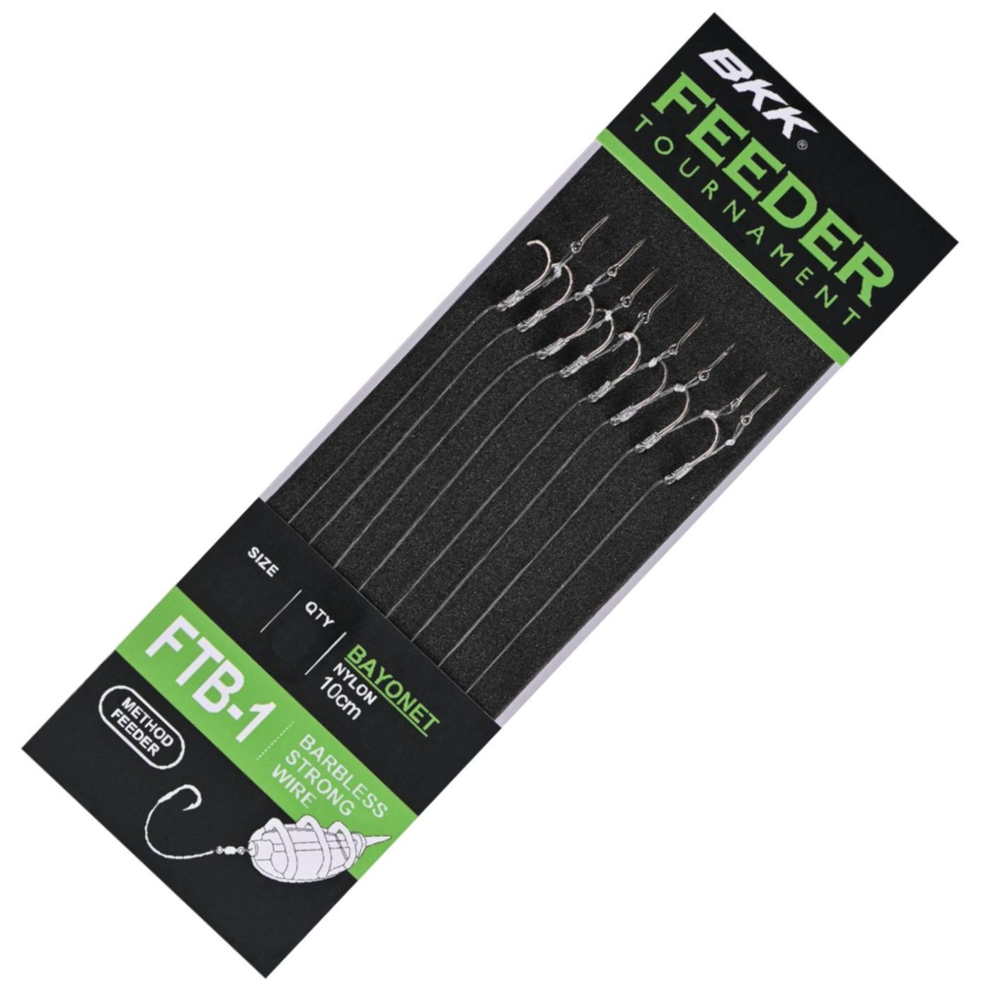 BKK Feederhaken BKK Feeder Tournament FTB-1 Barbless Bayonet Rigs - 8 Vorfächer