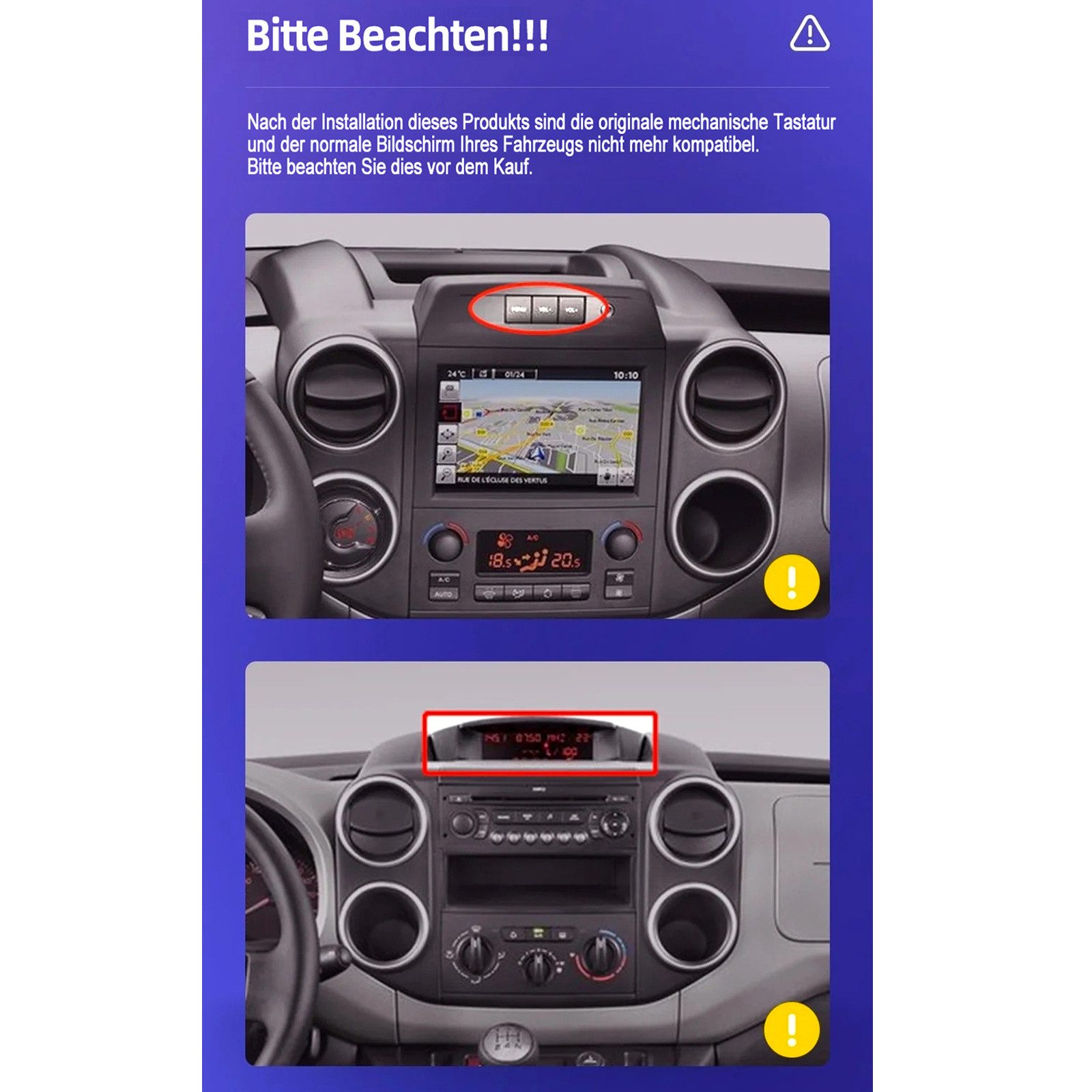 ESSGOO 4G DAB+ CarPlay Android Autoradio Für Citroen Berlingo Peugeot Partner Autoradio (DAB (optional), DAB+ (optional), RDS, 4G LTE, AM, FM, 6GB+128GB, Carplay Android Auto Bluetooth EQ USB GPS Navi WIFI Touchscreen)