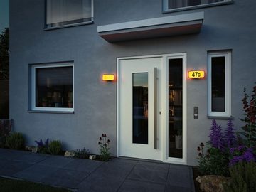 Paulmann LED Außen-Wandleuchte Hausnummernleuchte IP44276x73mm 6,5W 430lm 230V Anthrazit Kunststoff, LED fest integriert, Warmweiß, Smart Home Zigbee 3.0 Dämmerungssensor Tunable Warmwhite