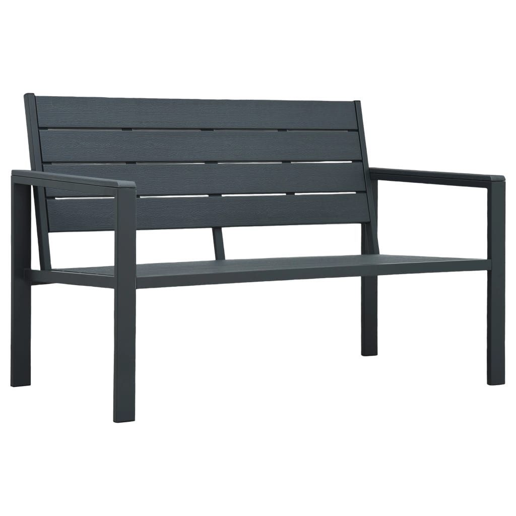 Gartenbank Grau 120 x 64 x 78 cm aus HDPE und Stahl