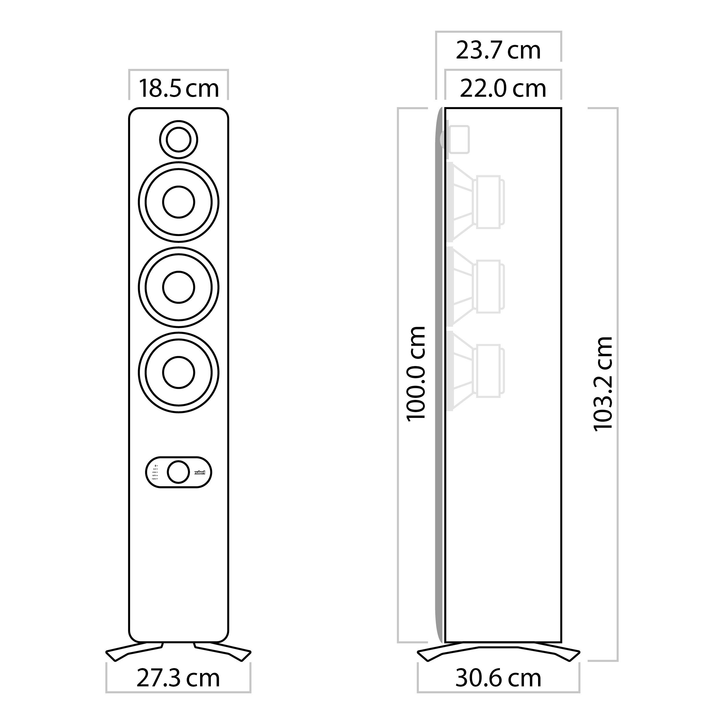 Nubert Paar) Mehrschichtlack W Stand-Lautsprecher SP-500 (240 pro Schwarz nuPro