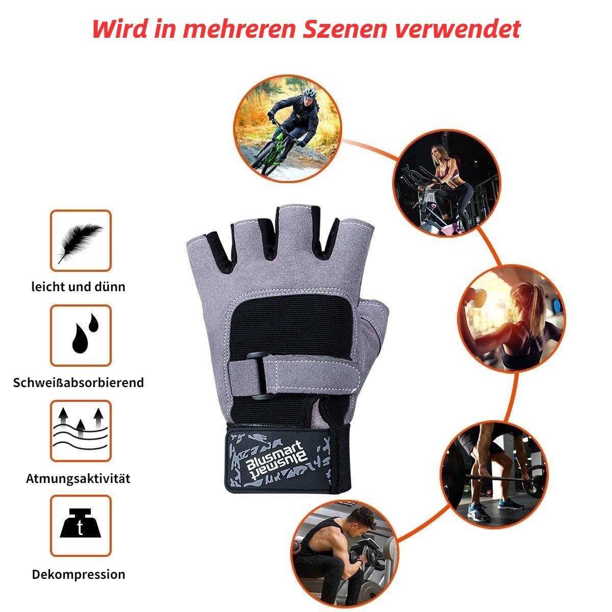 Blusmart Fahrradhandschuhe Sport-Fahrradhandschuh für Männer und günstig online kaufen