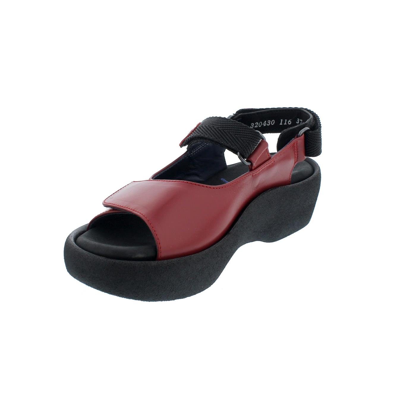 WOLKY Wolky Sandale Jewel 0320430-500, Glattleder, Rot, Fußbett zum Wechseln Sandale