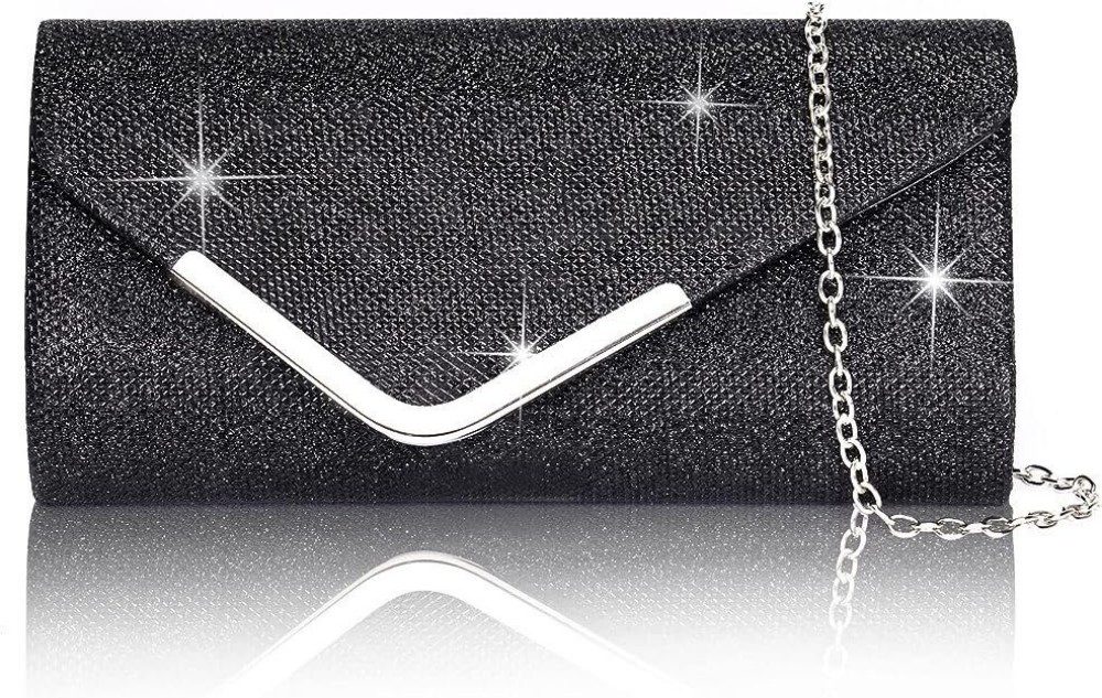 Ophy Abendtasche Elegante Glitzer-Abendtasche für Damen – Umschlag-Clutch mit Kette, Strass-Besatz – ideal für Hochzeit, Party & Date