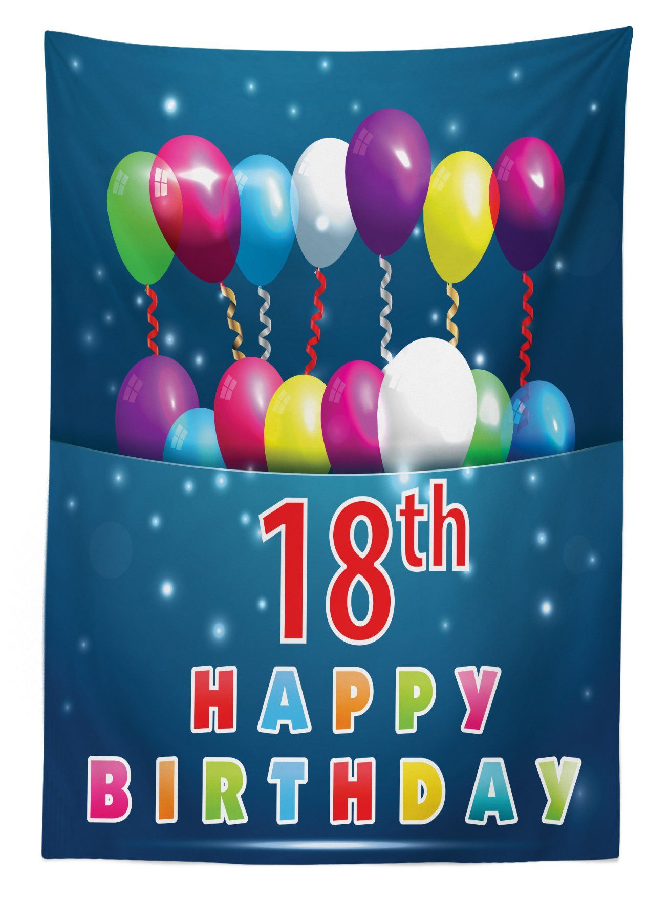 Farben, den Abakuhaus 18. geeignet Ballons Bunt Klare Geburtstag Außen Für Tischdecke Bereich Waschbar Farbfest