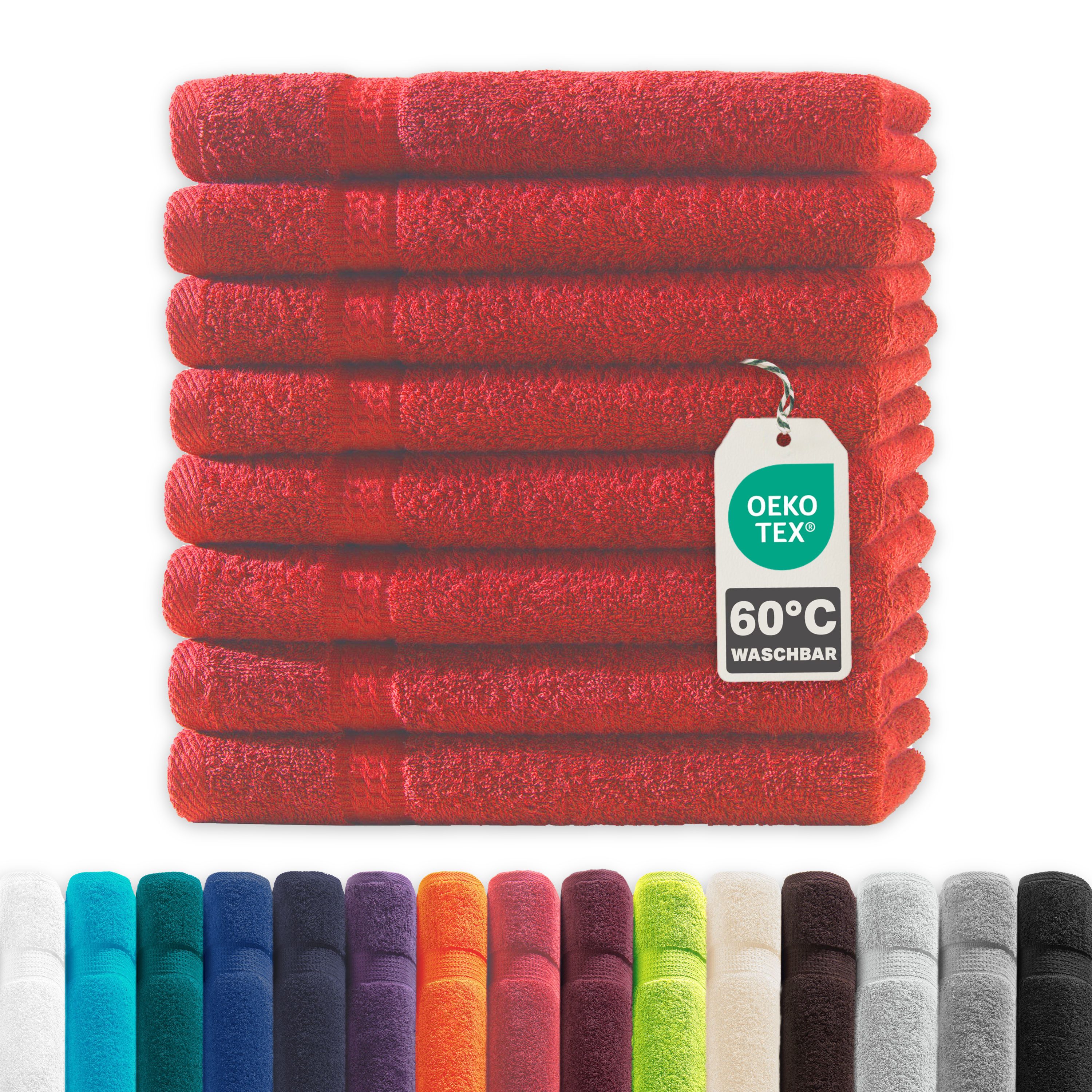 Devior Handtuch Set Frottierserie Elegance in vielen Farben, hochwertig mit 500 g/m², Gästetücher - 100% Baumwolle (8-St), 30x50 cm, ideal fürs Gästebad & kleine Handtuchhalter, geruchsneutral