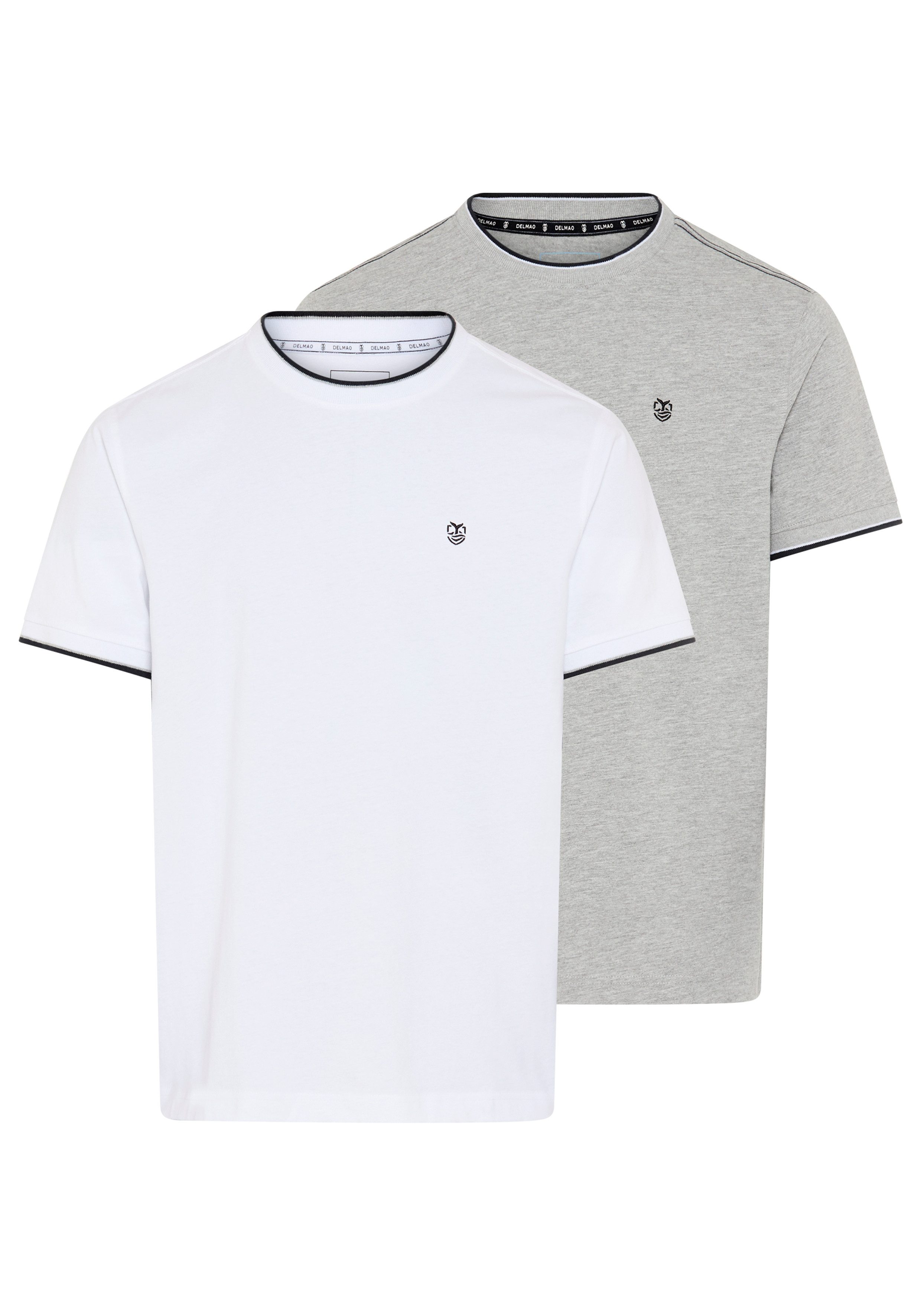 DELMAO Rundhalsshirt Neue Kollektion! (2er- Pack) Kurzarmshirt, klassischer Basic-Stil, normale Passform, unifarben. € 24,99, (€ 12,50 pro 1 Stk).