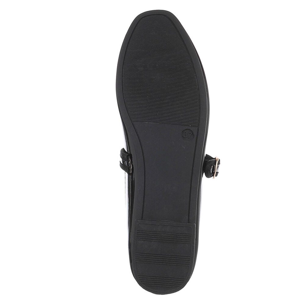 Ital-Design Eleganter Mary Jane Schuh mit Riemen – für Alltag und Anlässe Schnürpumps (91554560) Blockabsatz Riemchenballerinas in Schwarz
